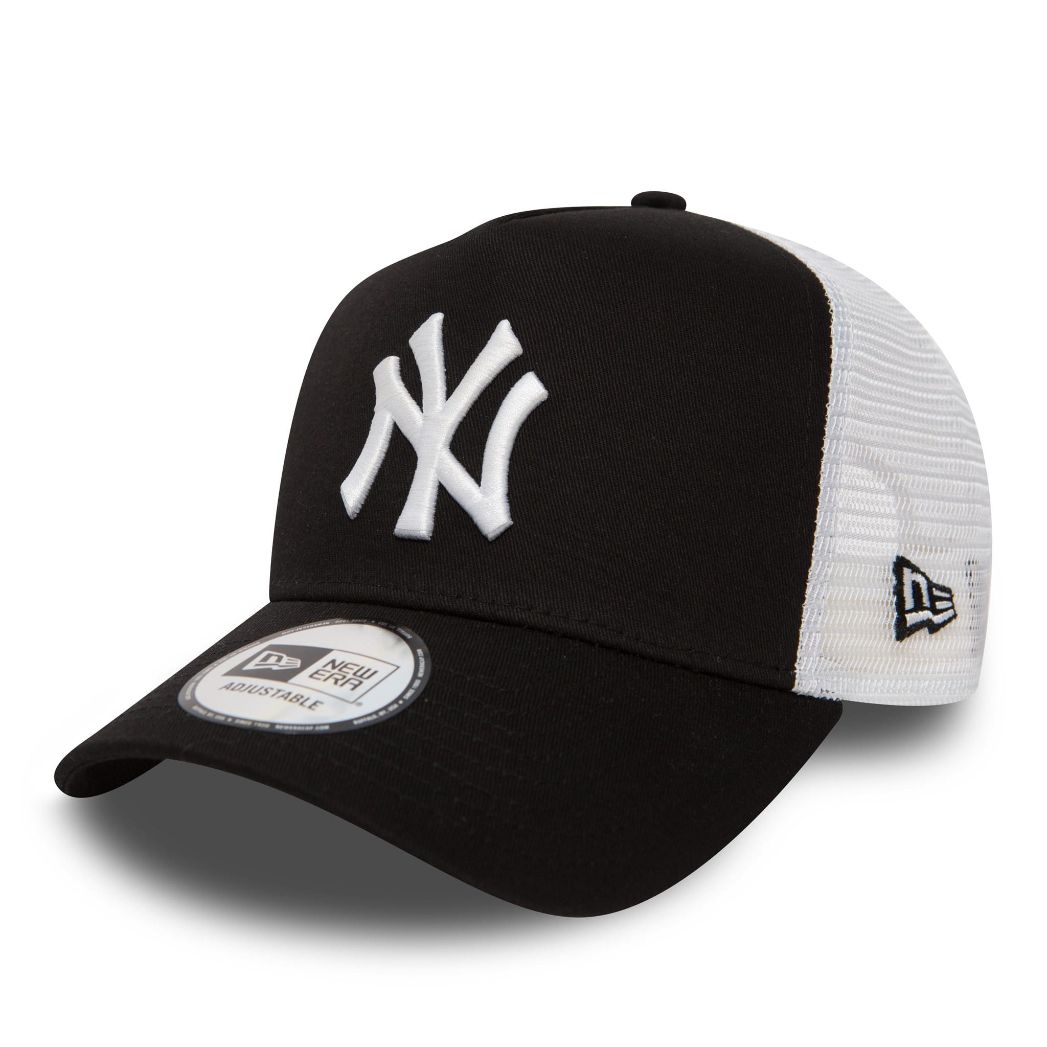 New York Yankees Clean Black A-Frame Trucker Cap-kentox