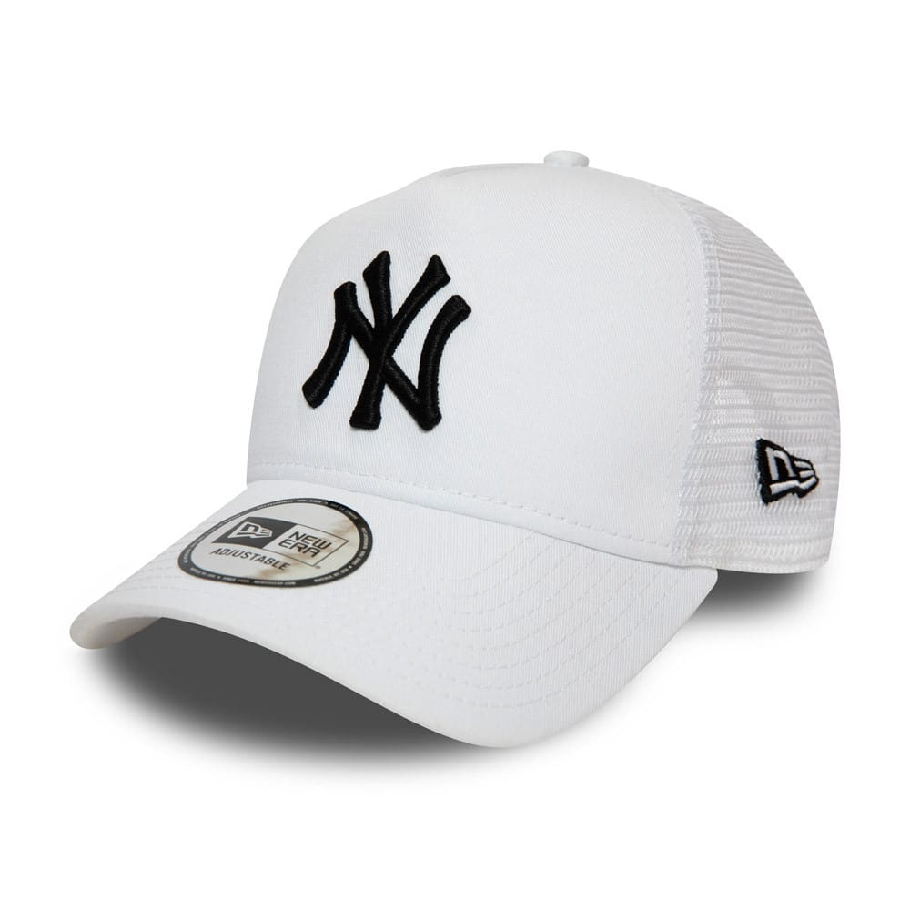 New York Yankees White A-Frame Trucker Cap-kentox