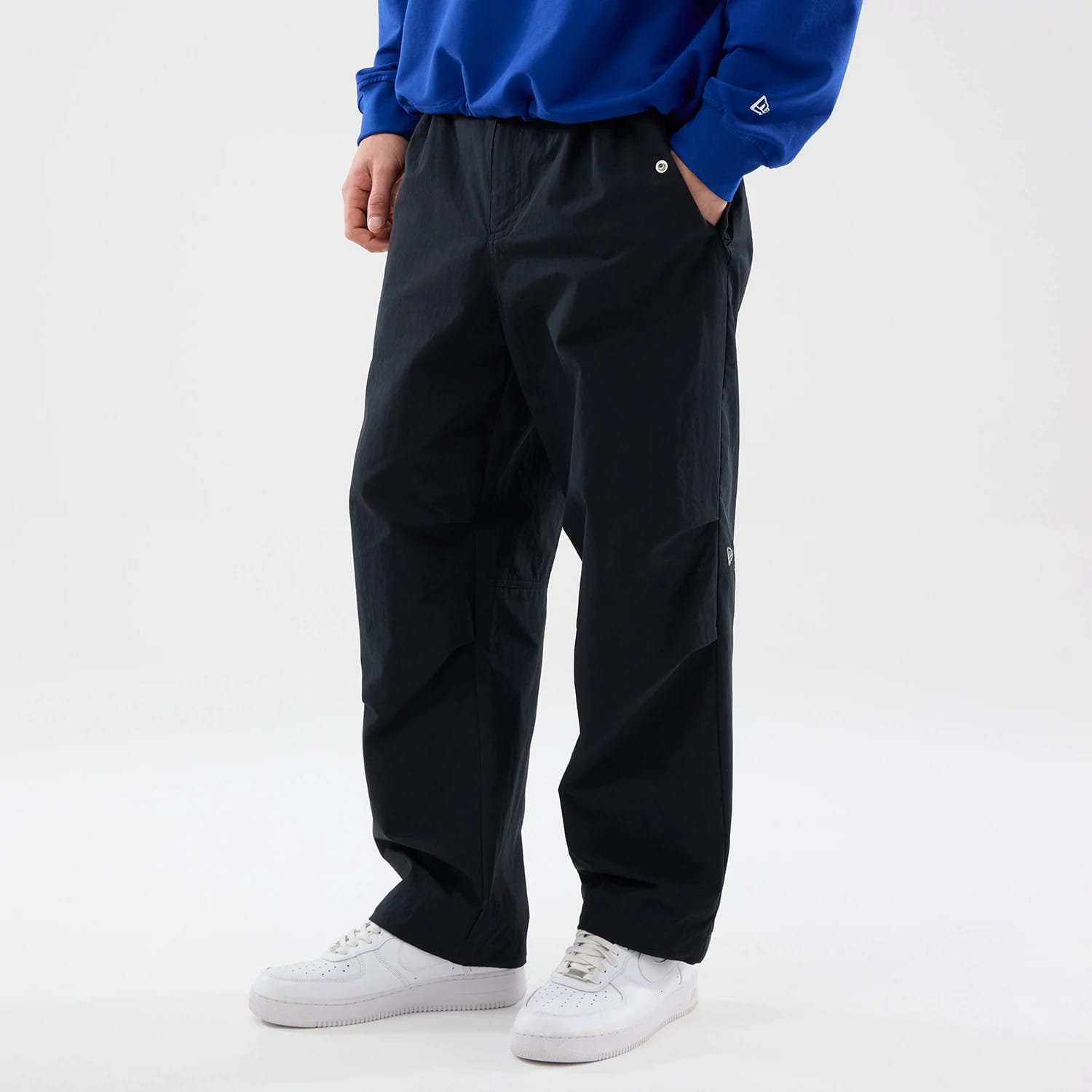 New Era Organic Black Parachute Trousers-kentox