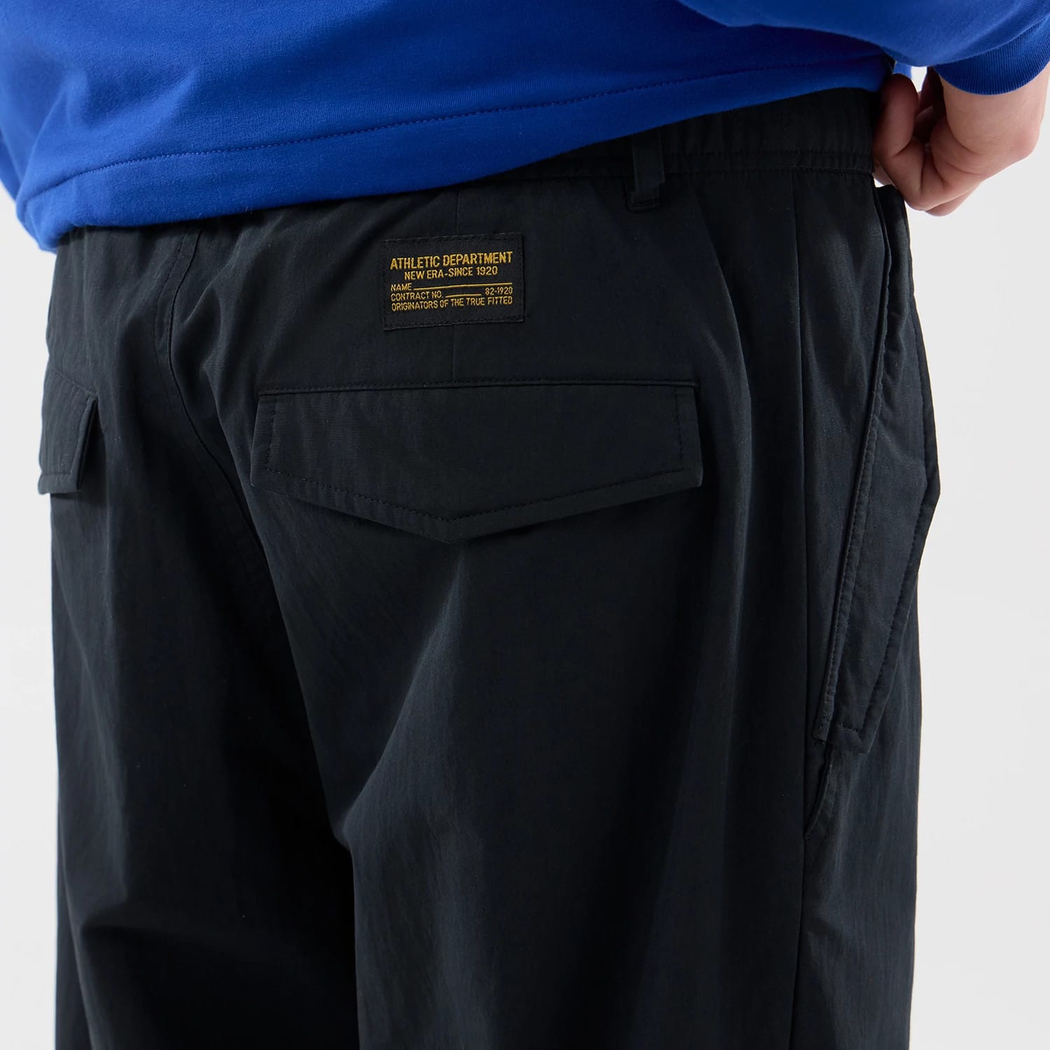 New Era Organic Black Parachute Trousers-kentox