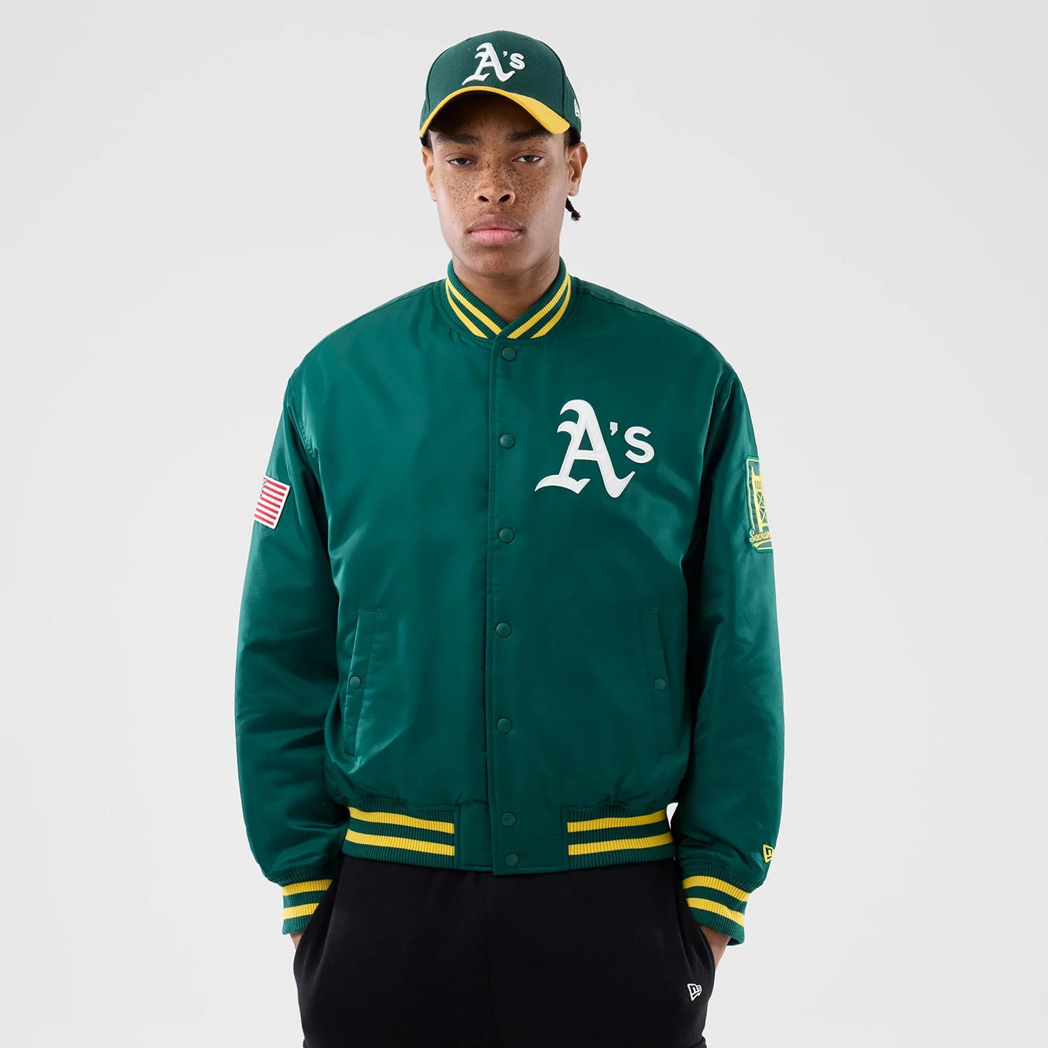 Oakland Athletics MLB Authentic Green Stadium Jacket-kentox