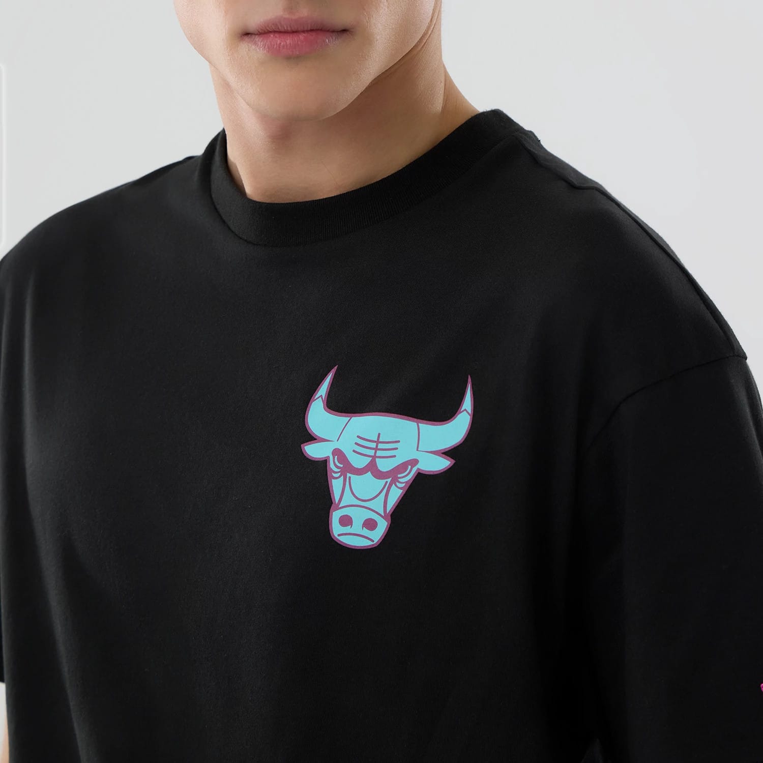 Chicago Bulls NBA Neon Light Black T-Shirt-kentox