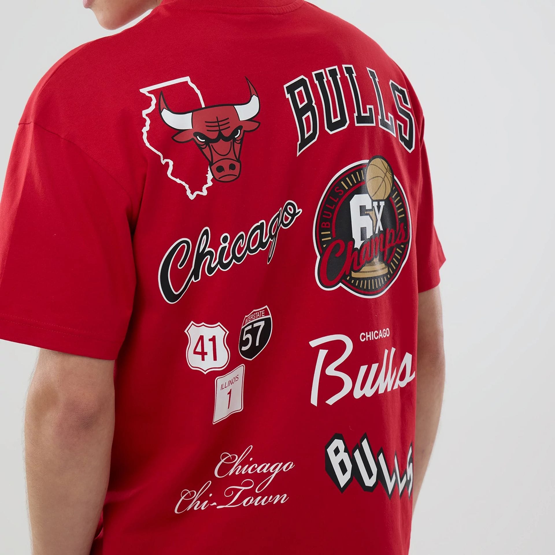 Chicago Bulls NBA logo Red T-Shirt-kentox