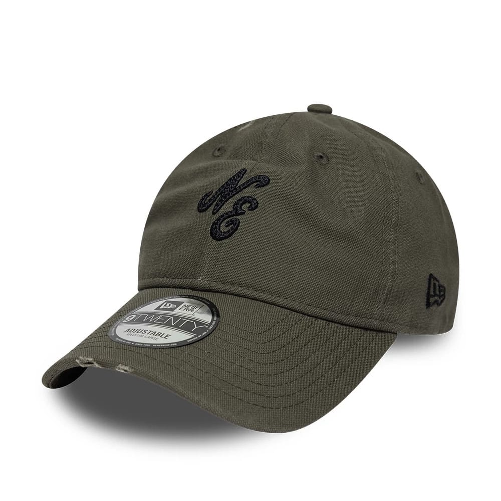 New Era Distressed Dark Green 9TWENTY Adjustable Cap-kentox