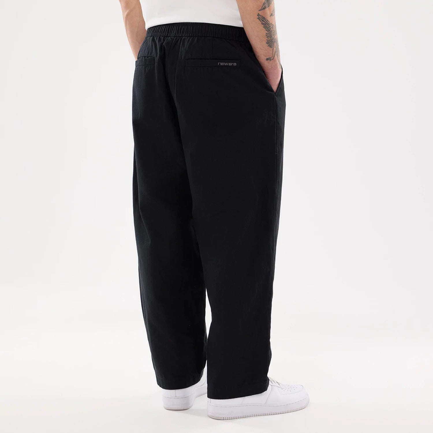 New Era Black Balloon Leg Trousers-kentox