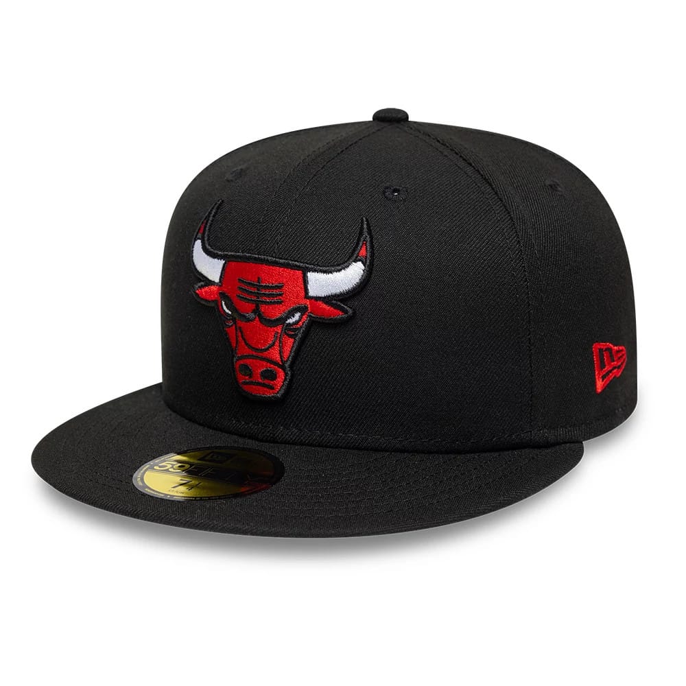 Chicago Bulls NBA Black 59FIFTY Fitted Cap-kentox