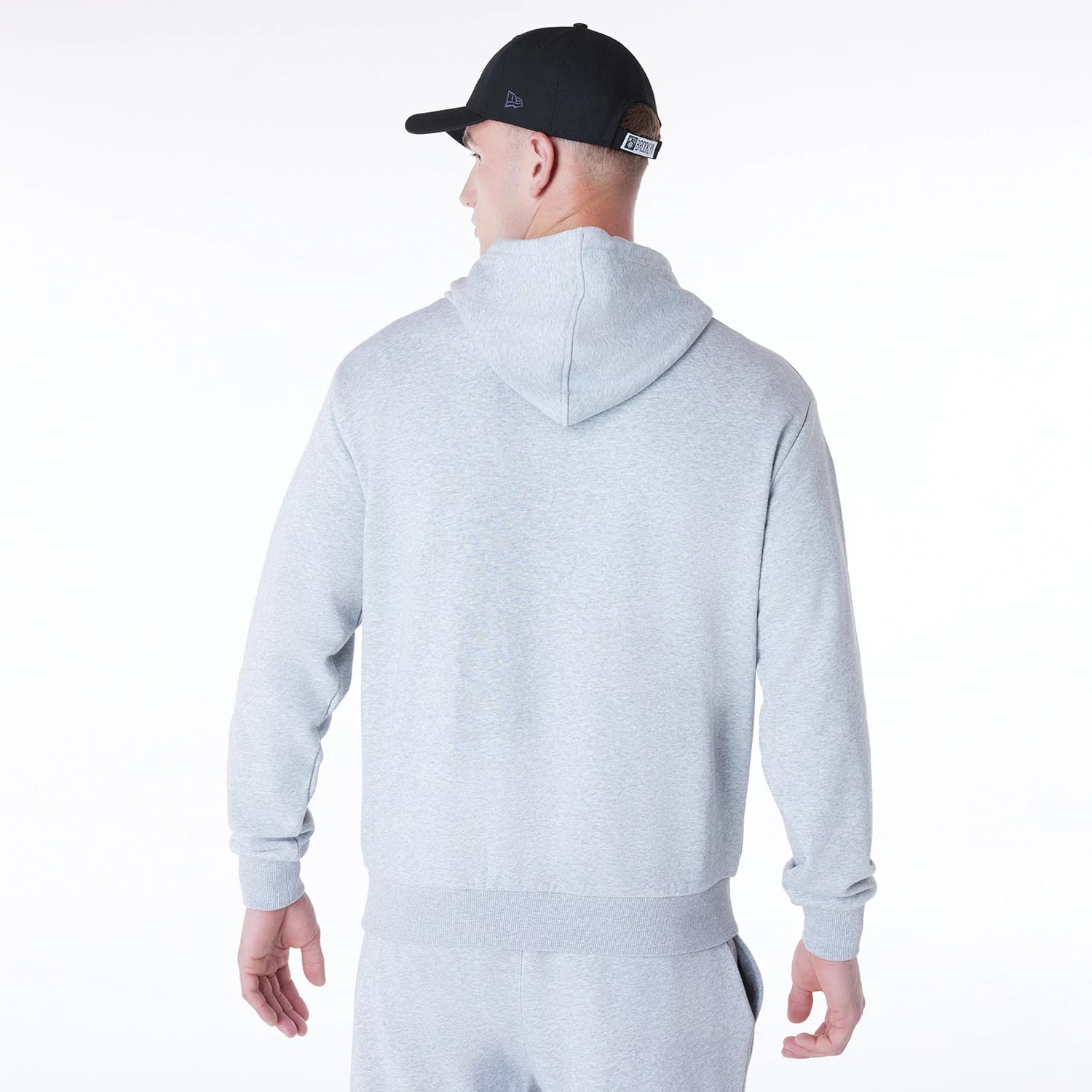 Brooklyn Nets NBA League Essential Grey Oversized Pullover Hoodie-kentox