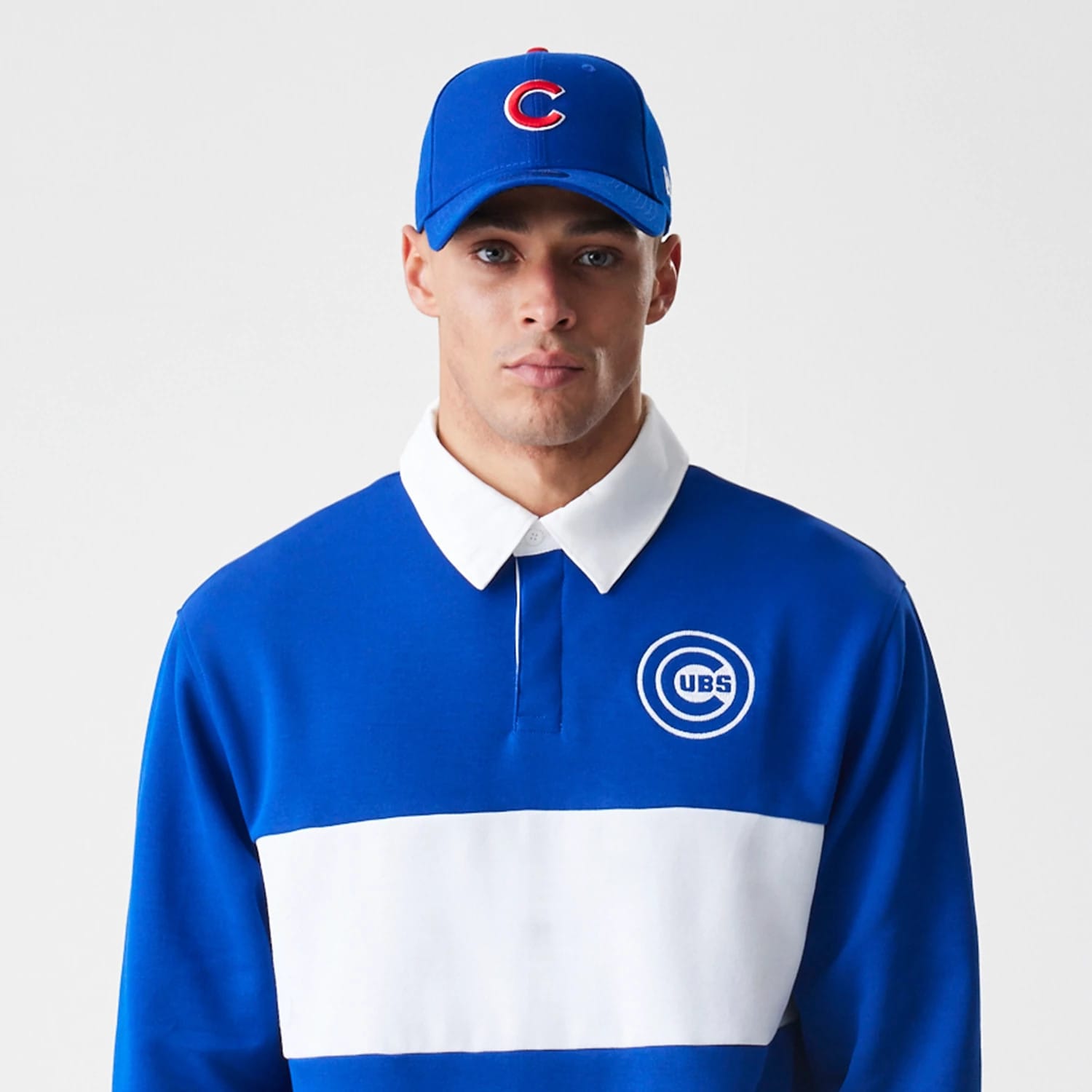 Chicago Cubs Throwback Prep Blue Long Sleeve Rugby Shirt-kentox