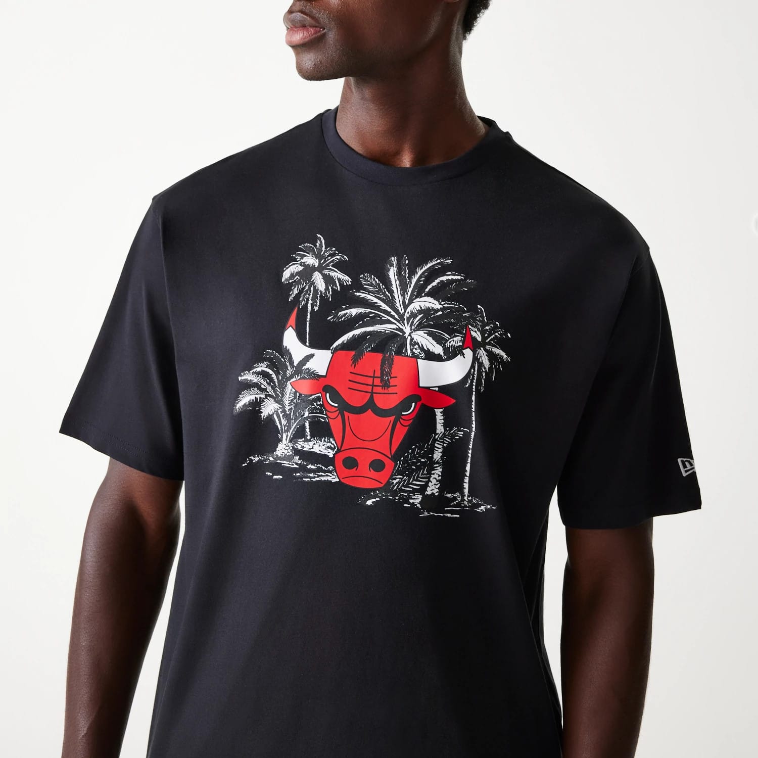 Chicago Bulls NBA Palm Tree Black Oversized T-Shirt-kentox