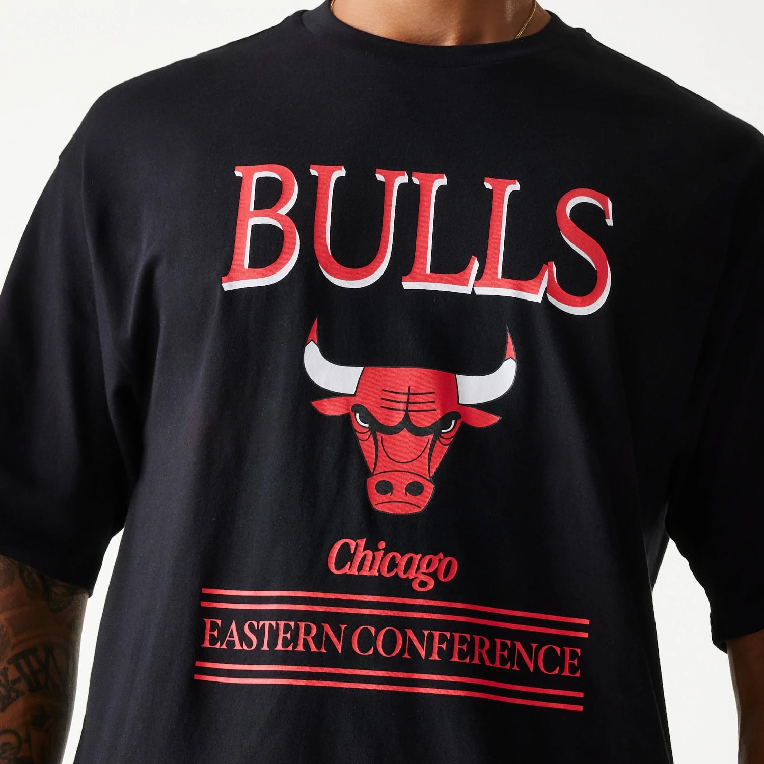 Chicago Bulls NBA Team Graphic Black Oversized T-Shirt-kentox