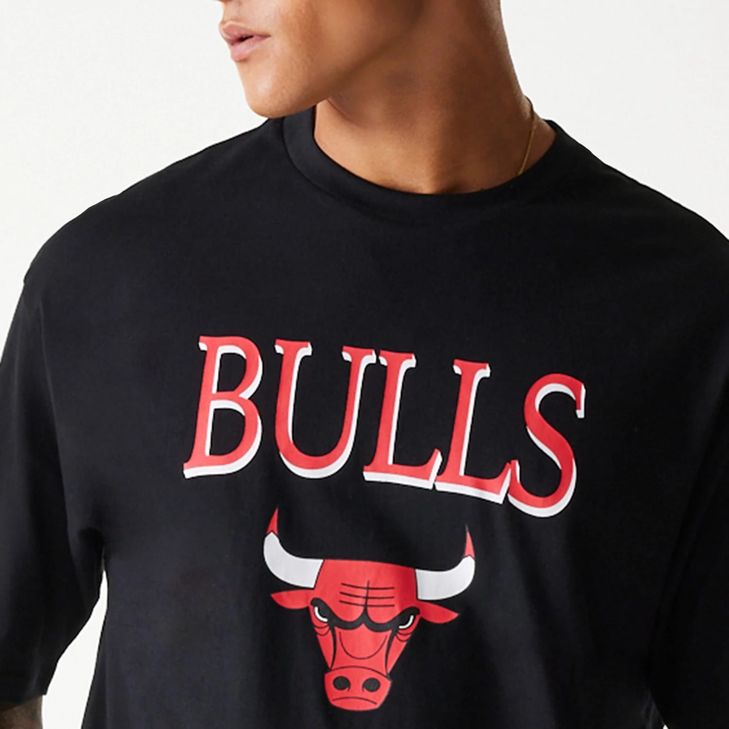 Chicago Bulls NBA Team Graphic Black Oversized T-Shirt-kentox