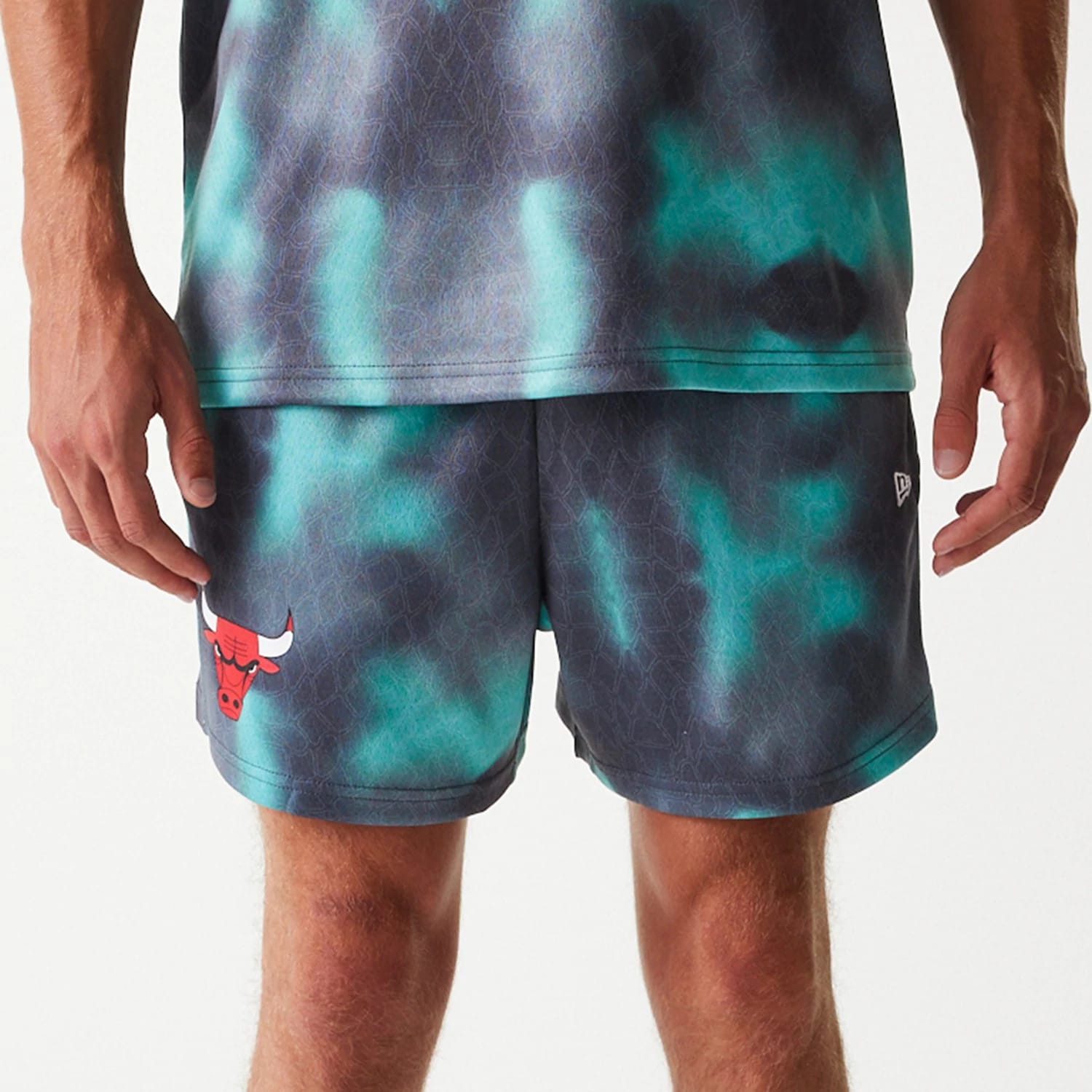 Chicago Bulls NBA All Over Print Green Shorts-kentox