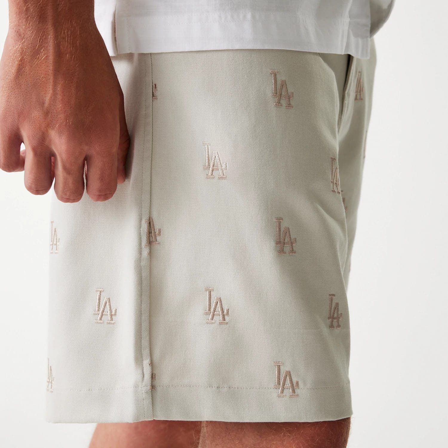LA Dodgers MLB Monogram Cream Shorts-kentox