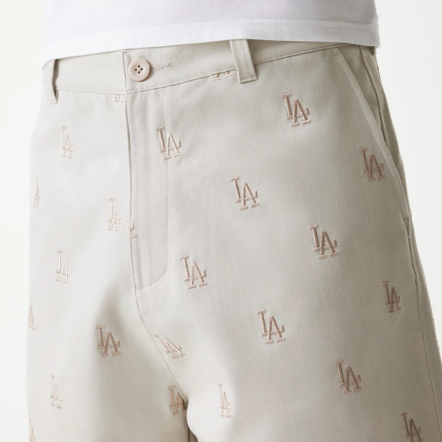 LA Dodgers MLB Monogram Cream Shorts-kentox