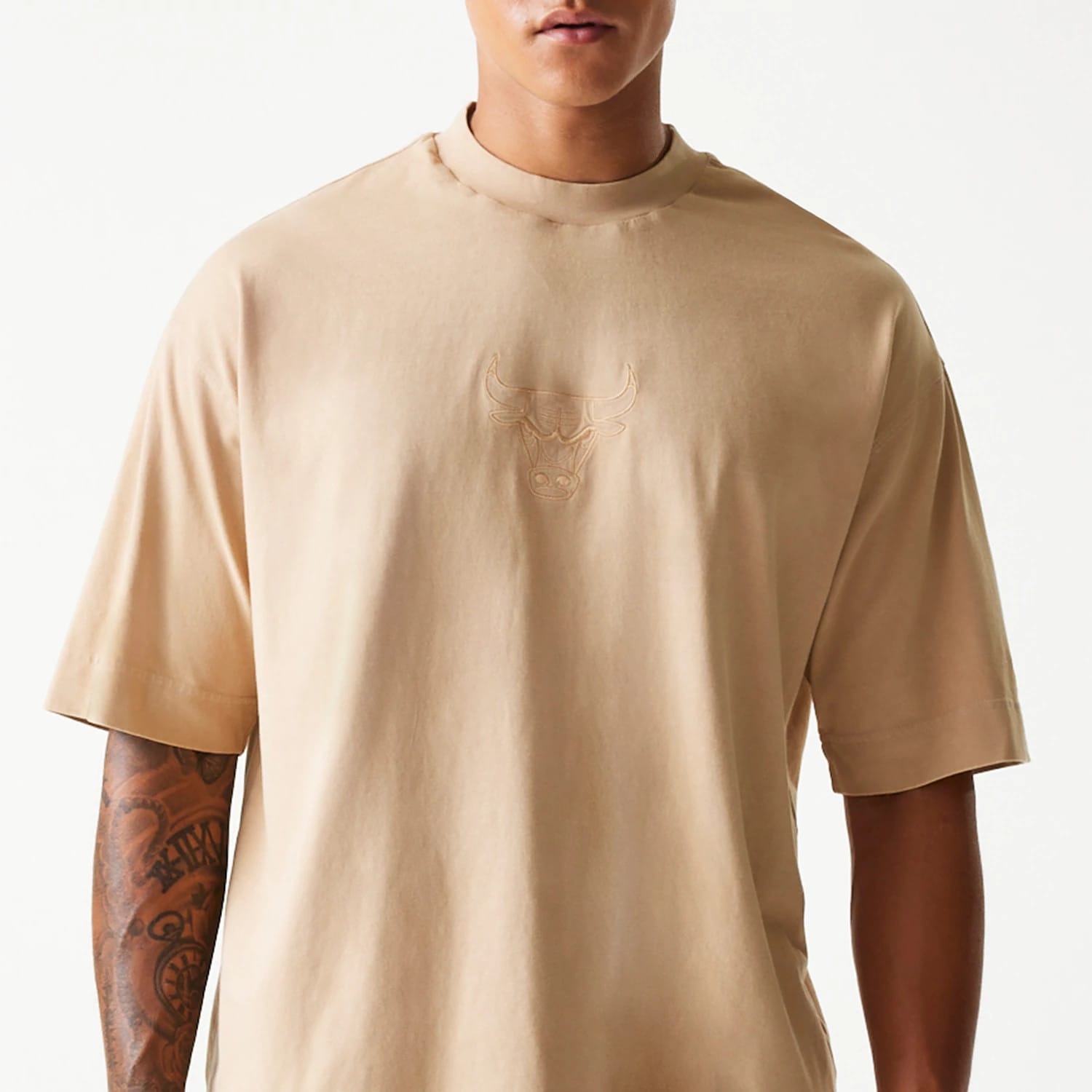 Chicago Bulls NBA Washed Beige Box T-Shirt-kentox