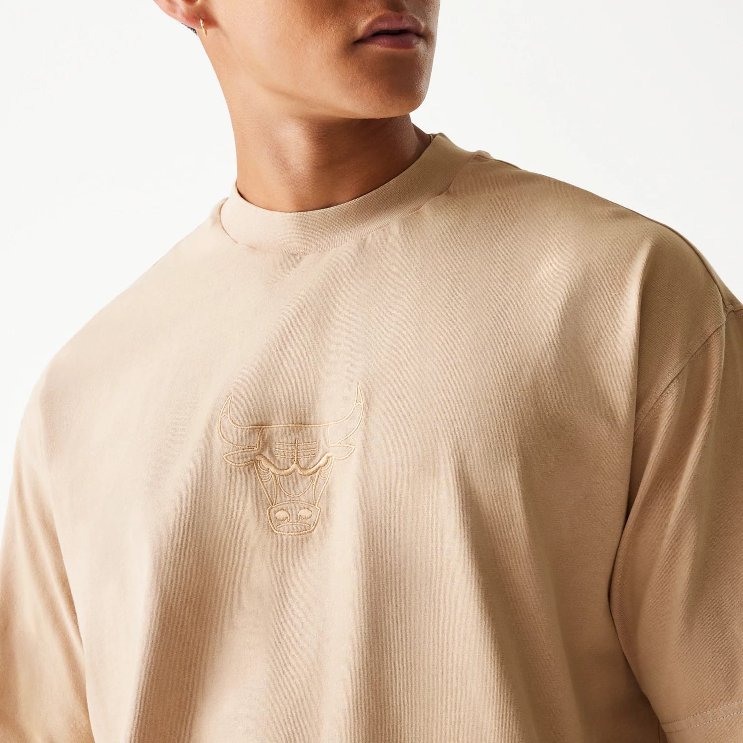 Chicago Bulls NBA Washed Beige Box T-Shirt-kentox