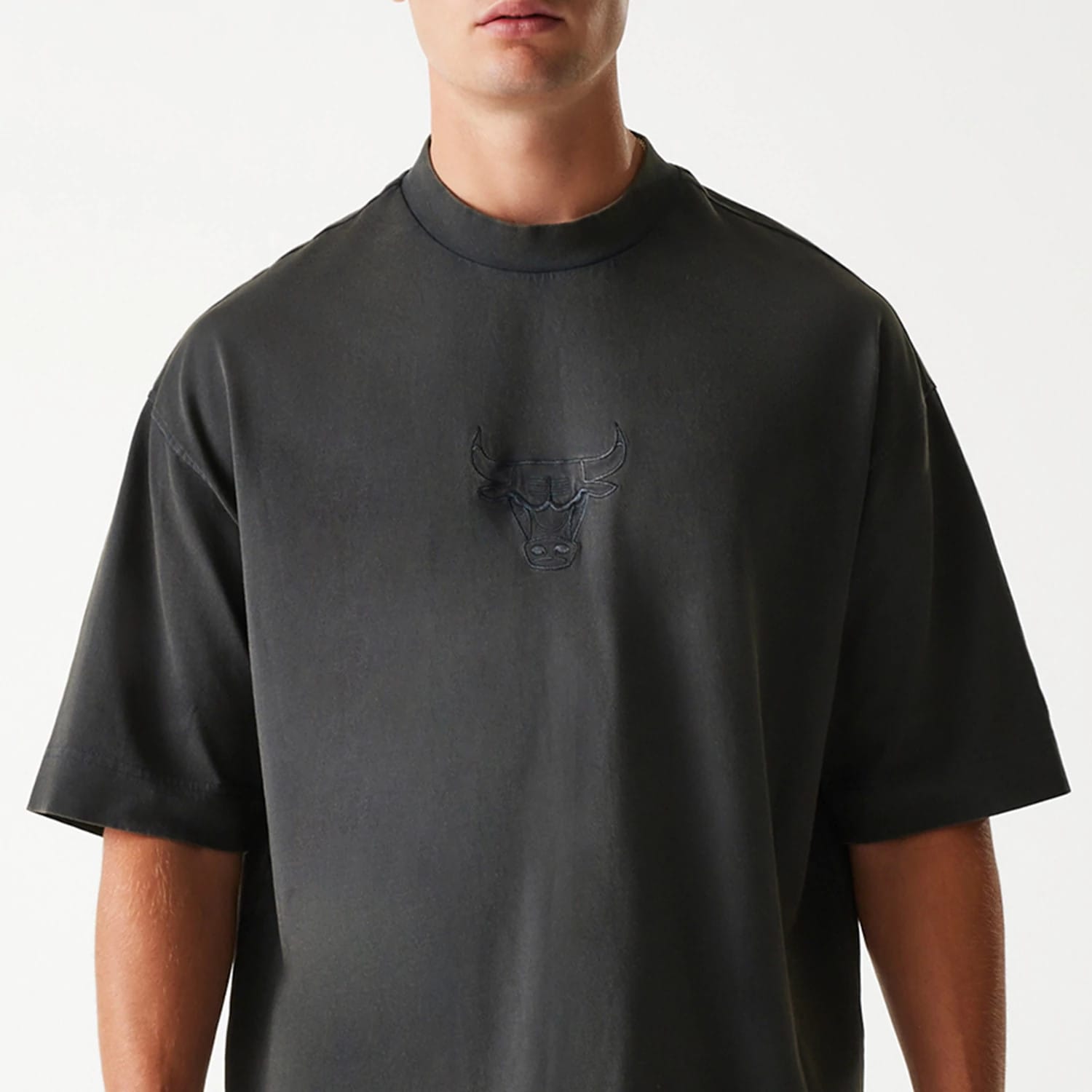 Chicago Bulls NBA Washed Grey Box T-Shirt-kentox