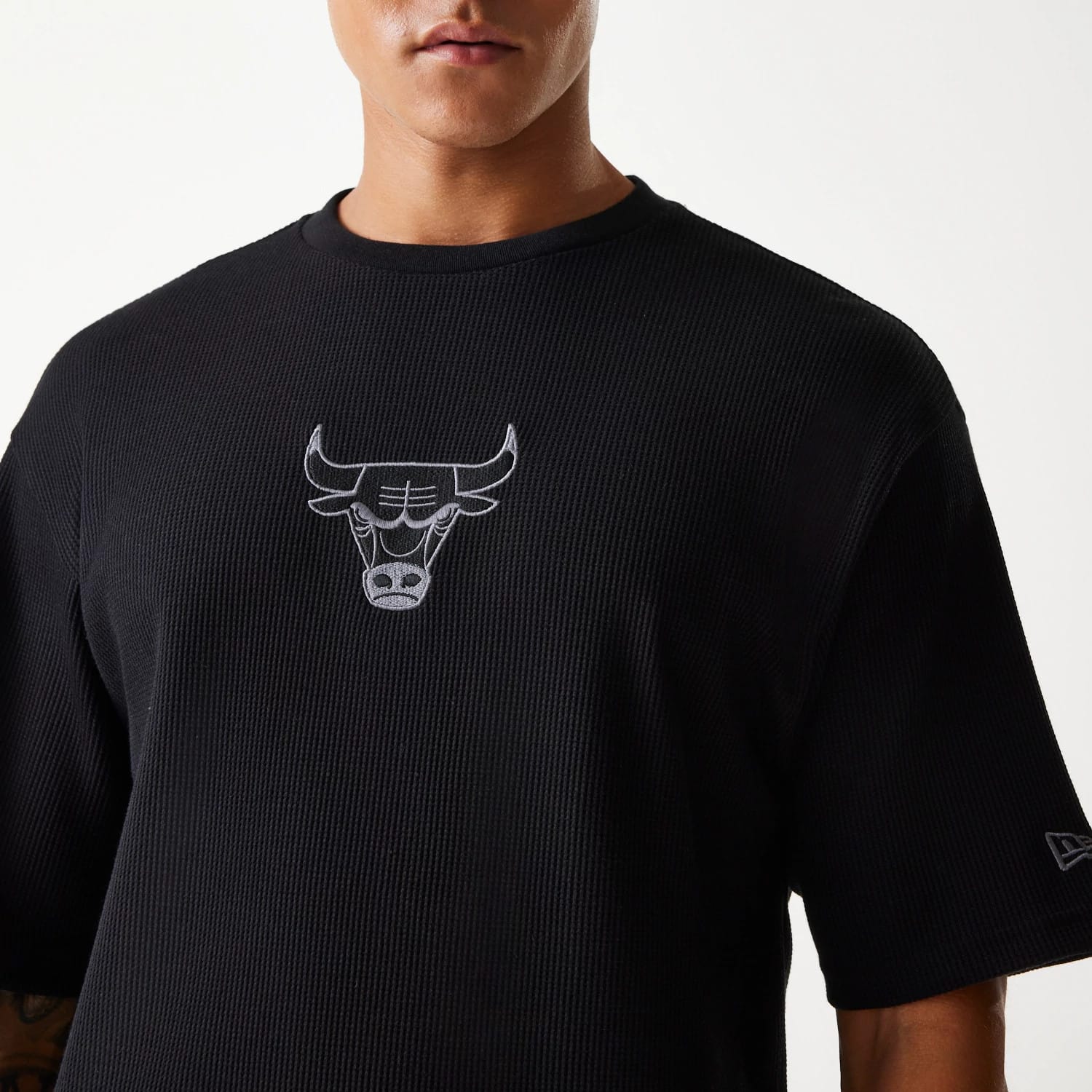 Chicago Bulls NBA Waffle Black Oversized T-Shirt-kentox