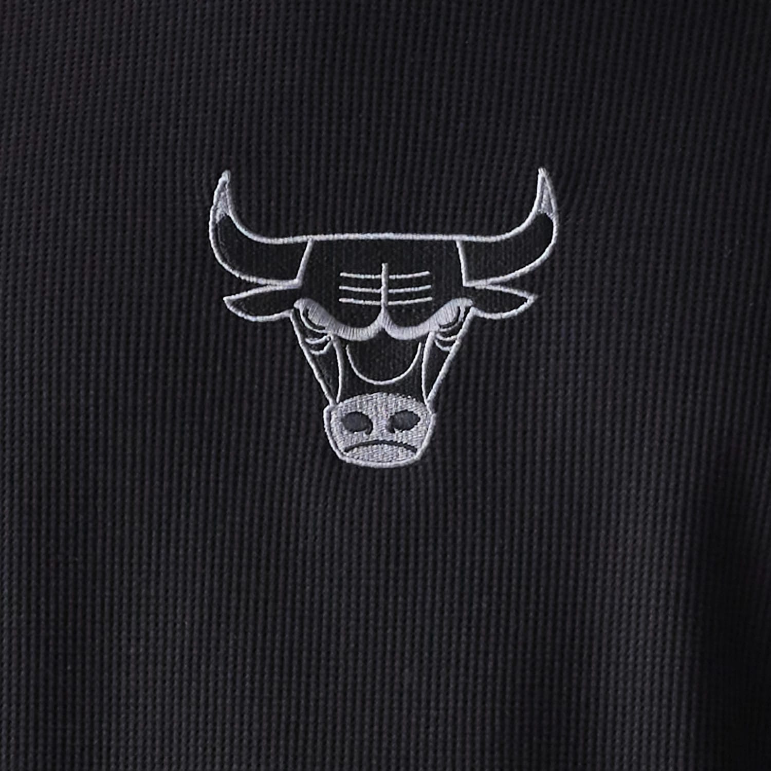 Chicago Bulls NBA Waffle Black Oversized T-Shirt-kentox