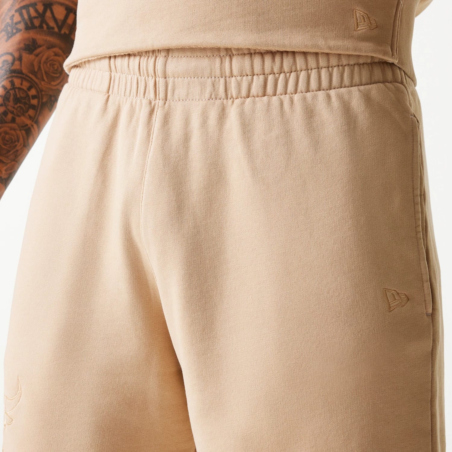 Chicago Bulls NBA Washed Beige Shorts-kentox