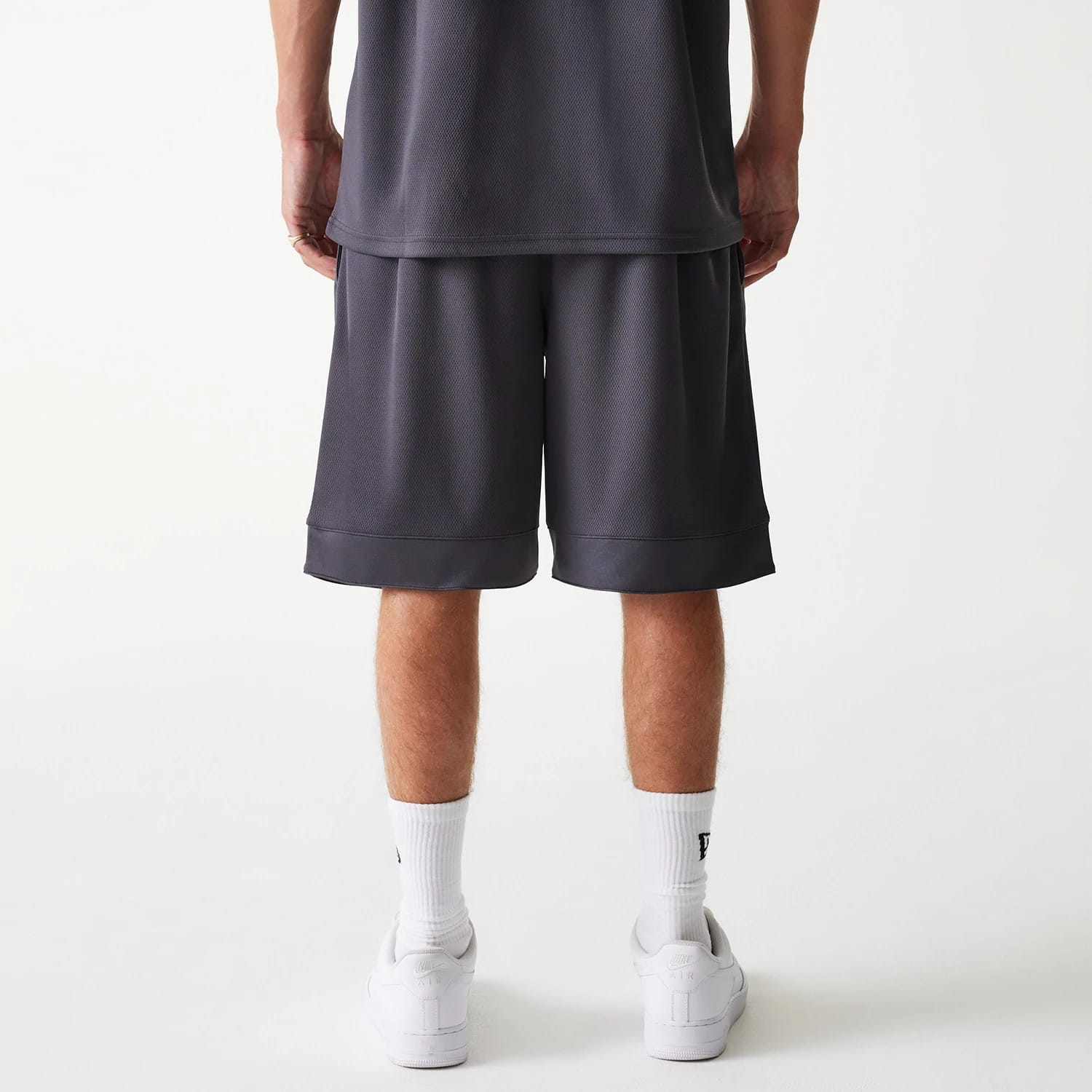 Chicago Bulls NBA Tonal Dark Grey Mesh Shorts-kentox