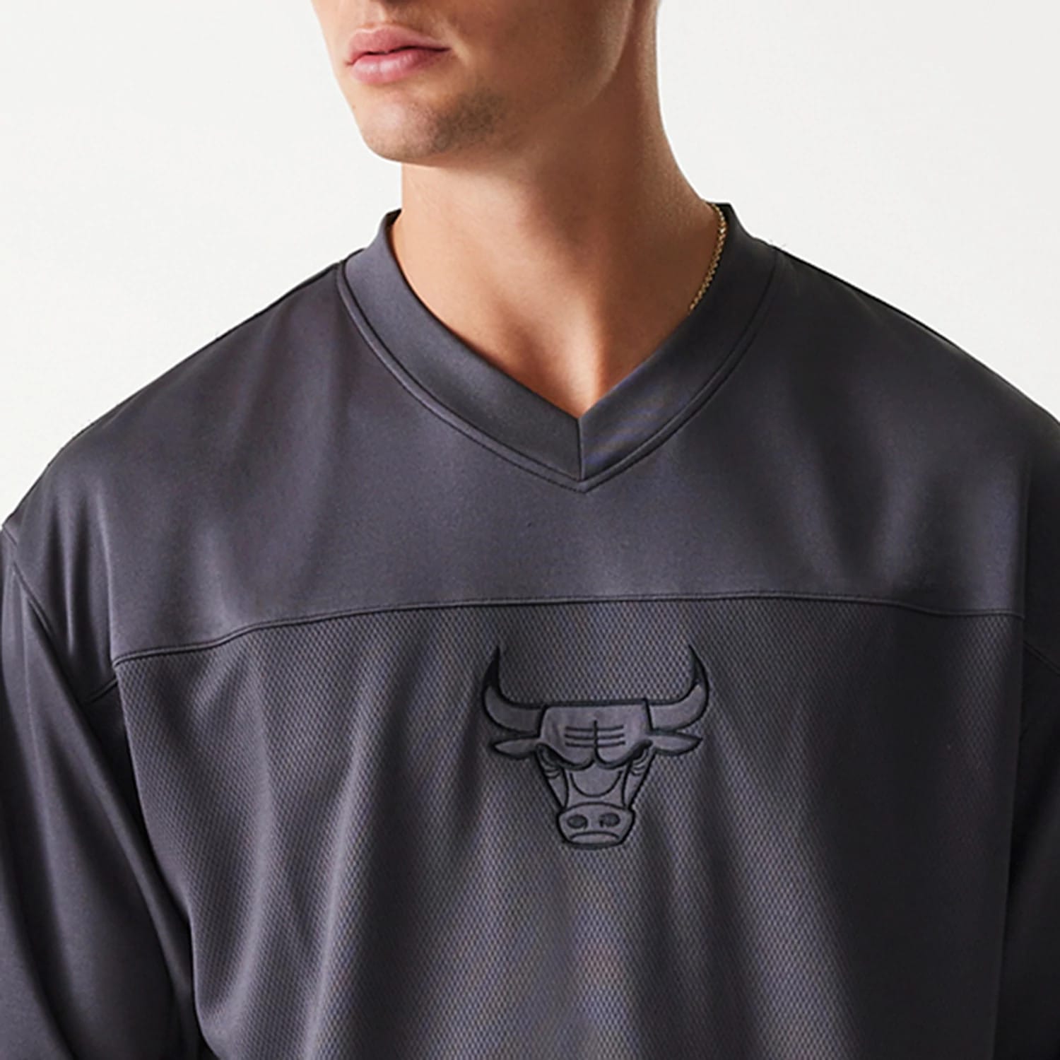 Chicago Bulls NBA Tonal Dark Grey Mesh Jersey-kentox