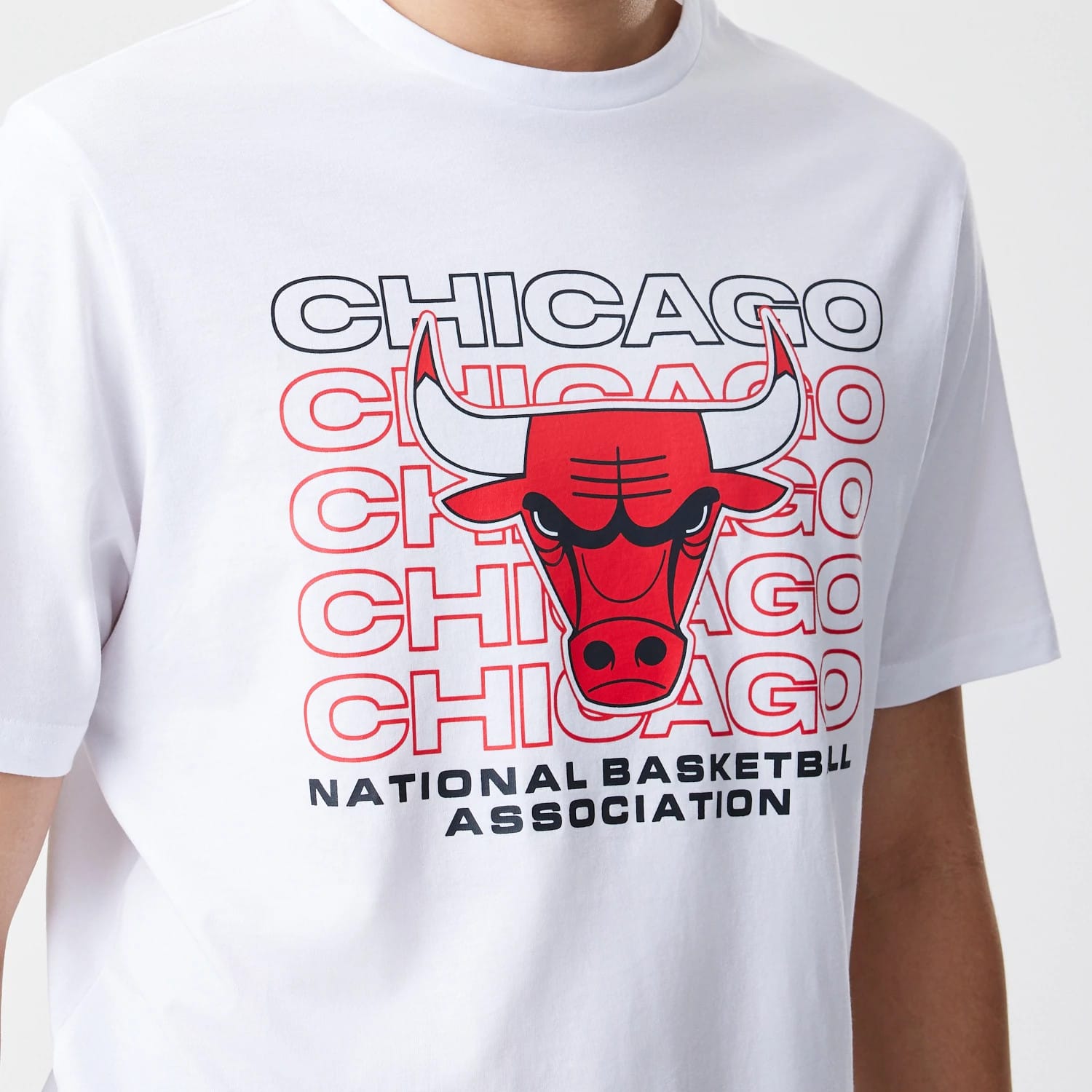 Chicago Bulls NBA Stack Wordmark White T-Shirt-kentox