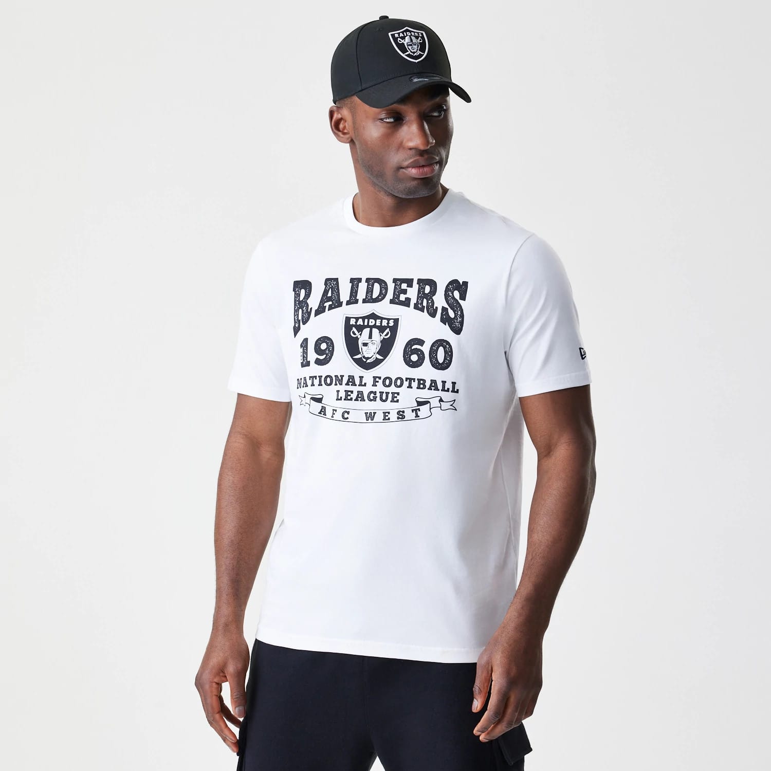 Las Vegas Raiders NFL Stack Arch Logo White T-Shirt-kentox