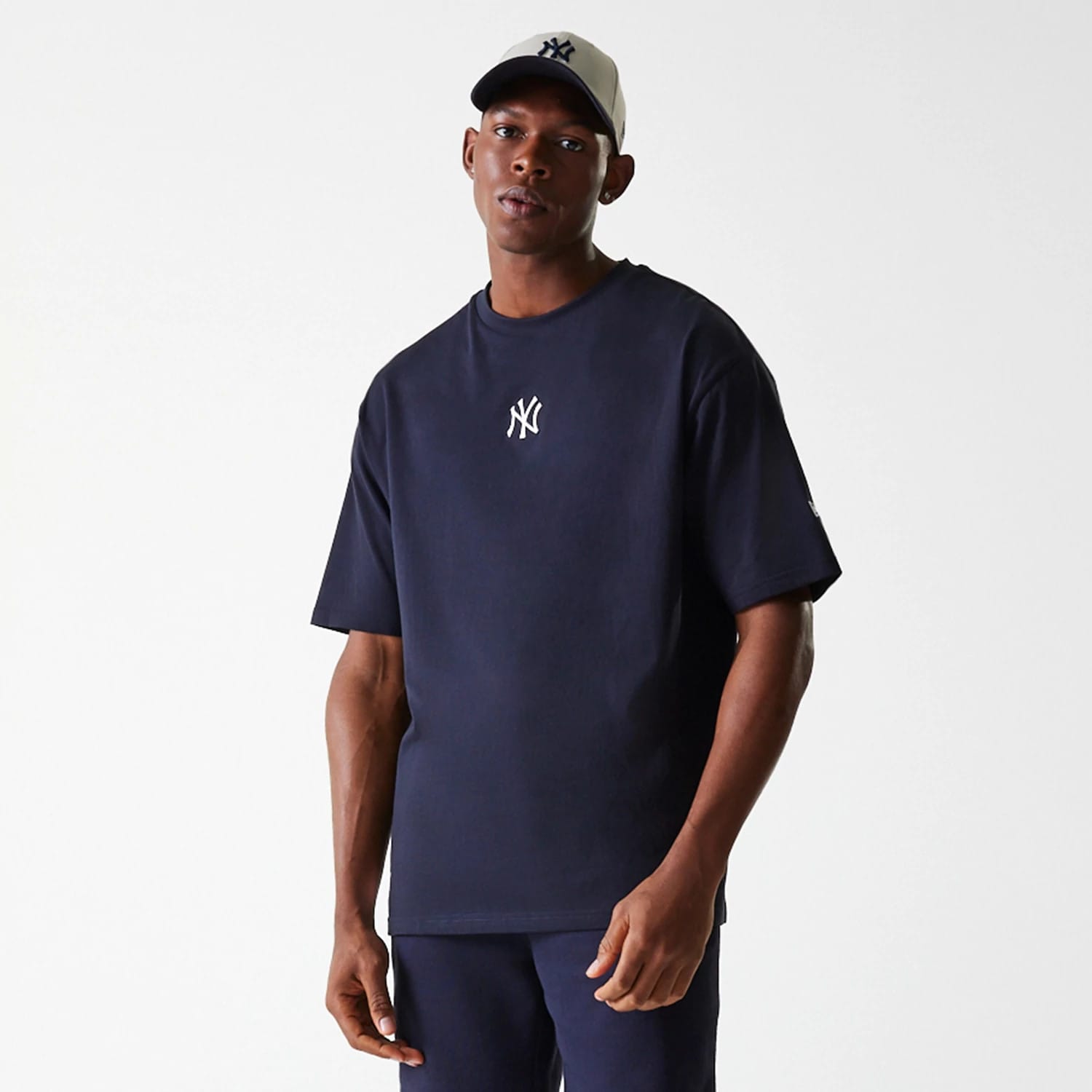 New York Yankees MLB League Essential Navy Oversized T-Shirt-kentox