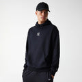 New York Yankees MLB League Essential Midi French Terry Black Oversized Pullover Hoodie-kentox