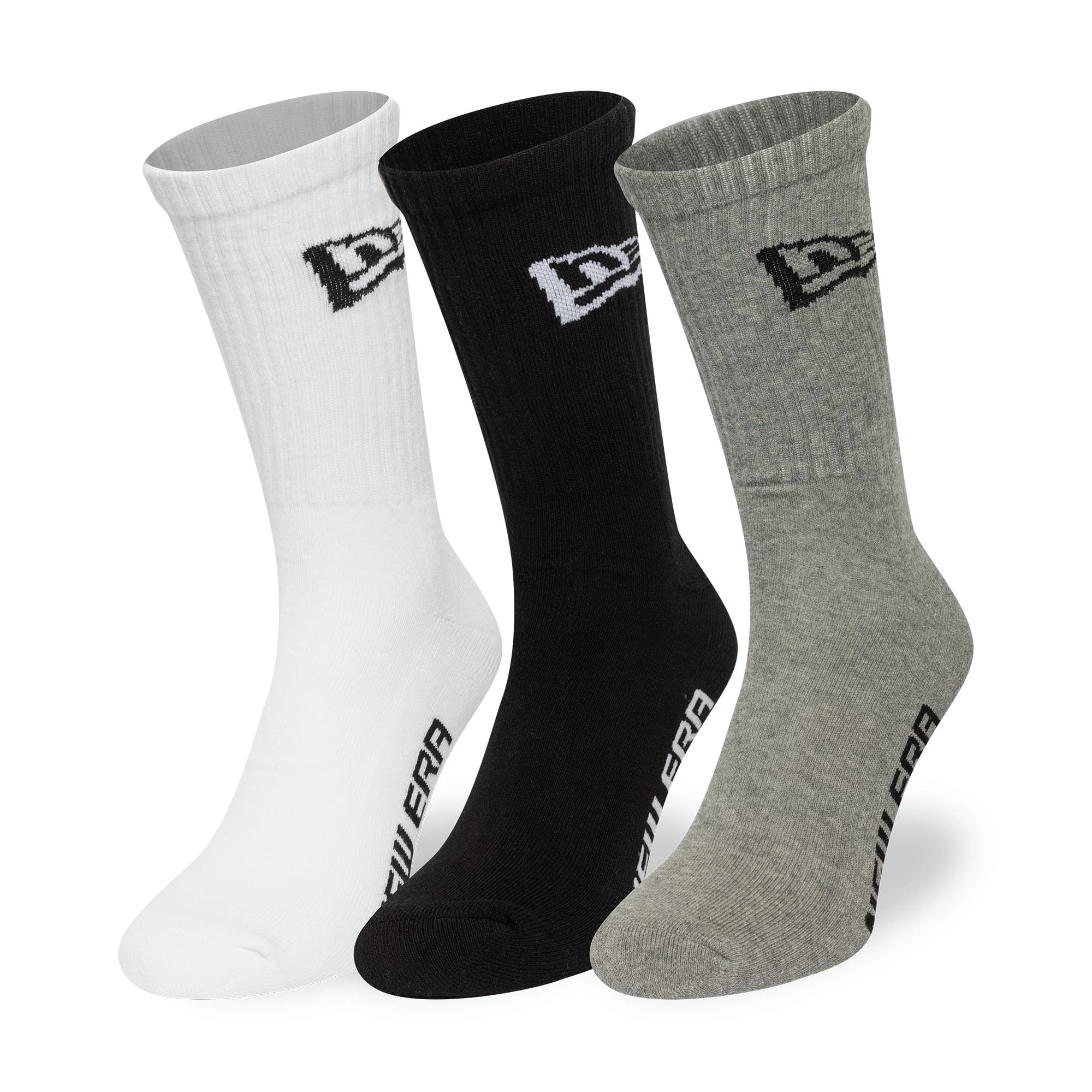 New Era Flag Multi Monochrome 3 Pack Crew Socks-kentox