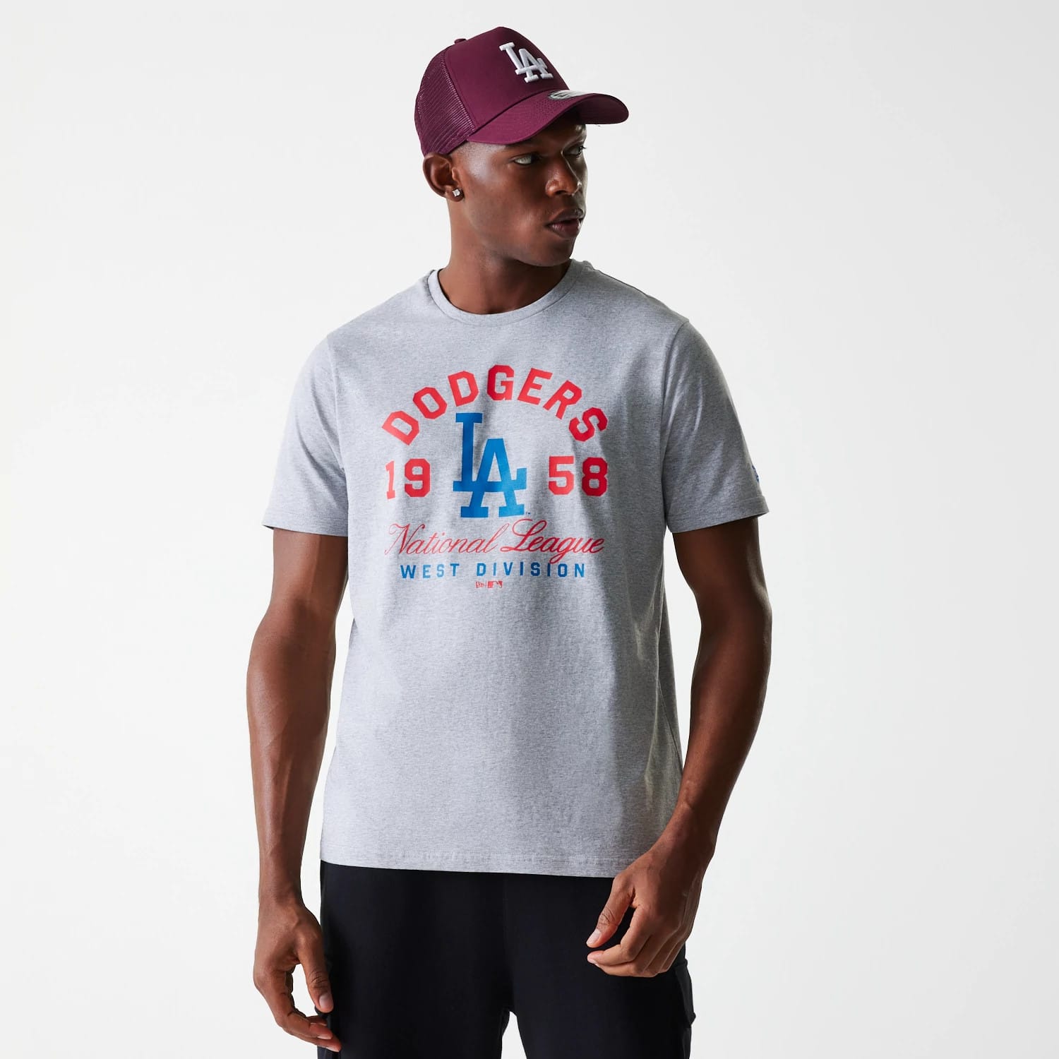 LA Dodgers MLB Wordmark Grey T-Shirt-kentox