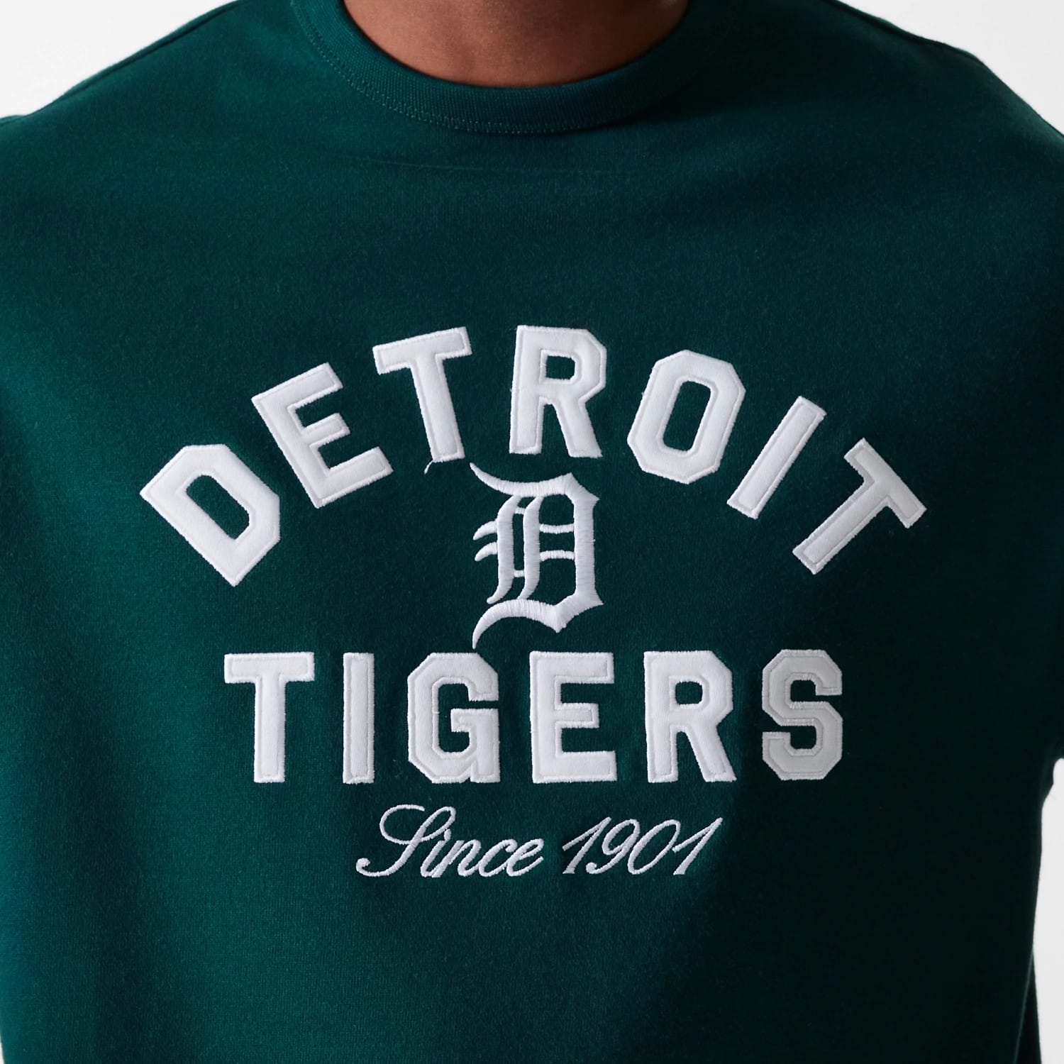 Detroit Tigers MLB Heritage Dark Green Oversized Crew Neck Sweater-kentox