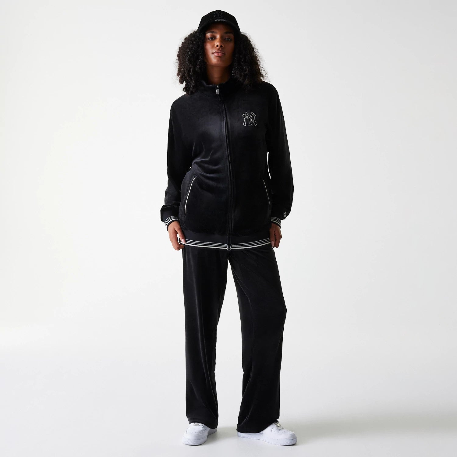 New York Yankees MLB Velour Black Track Pants-kentox