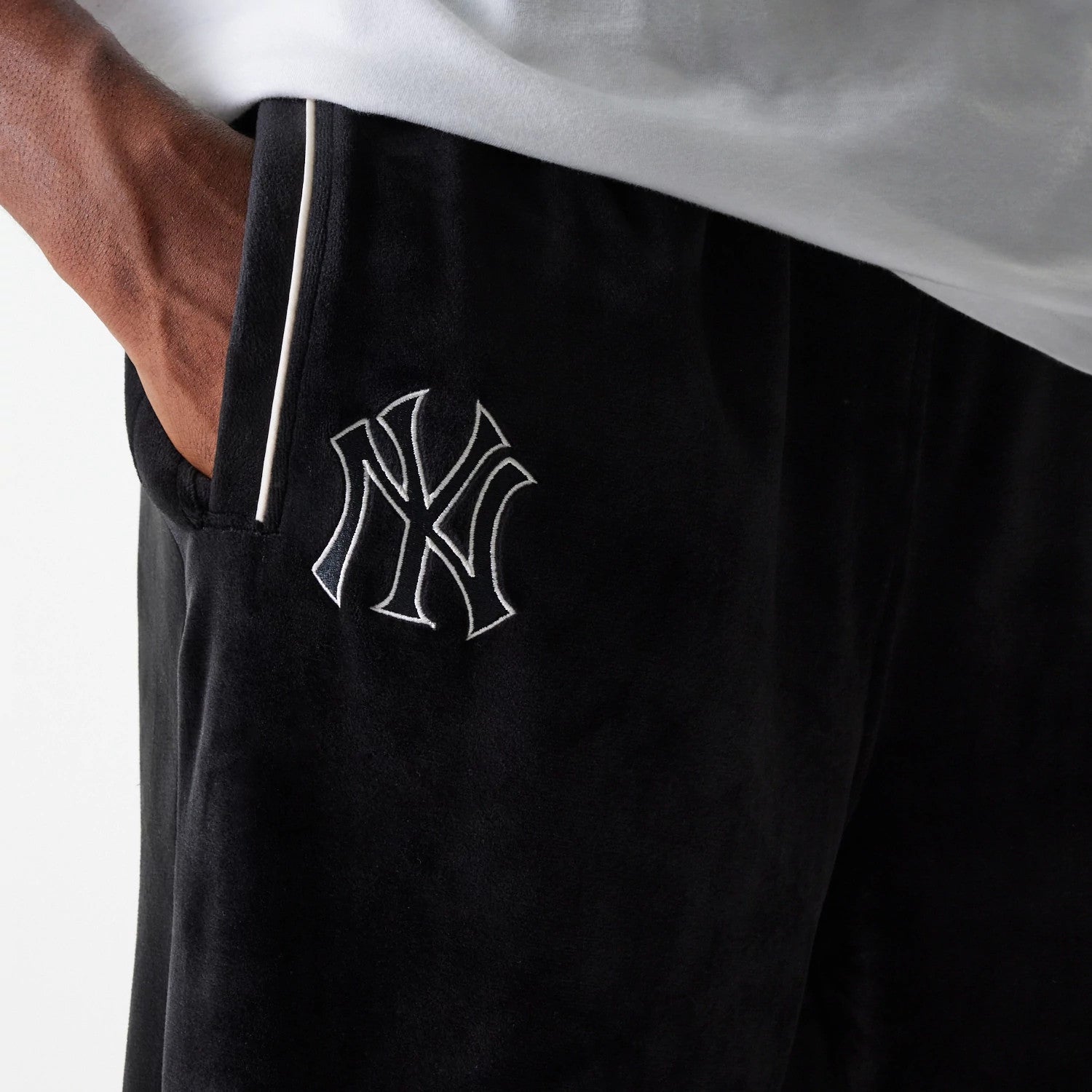 New York Yankees MLB Velour Black Track Pants-kentox