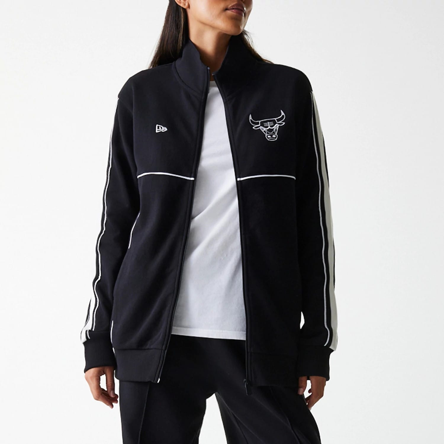 Chicago Bulls NBA Outline Black Track Jacket-kentox