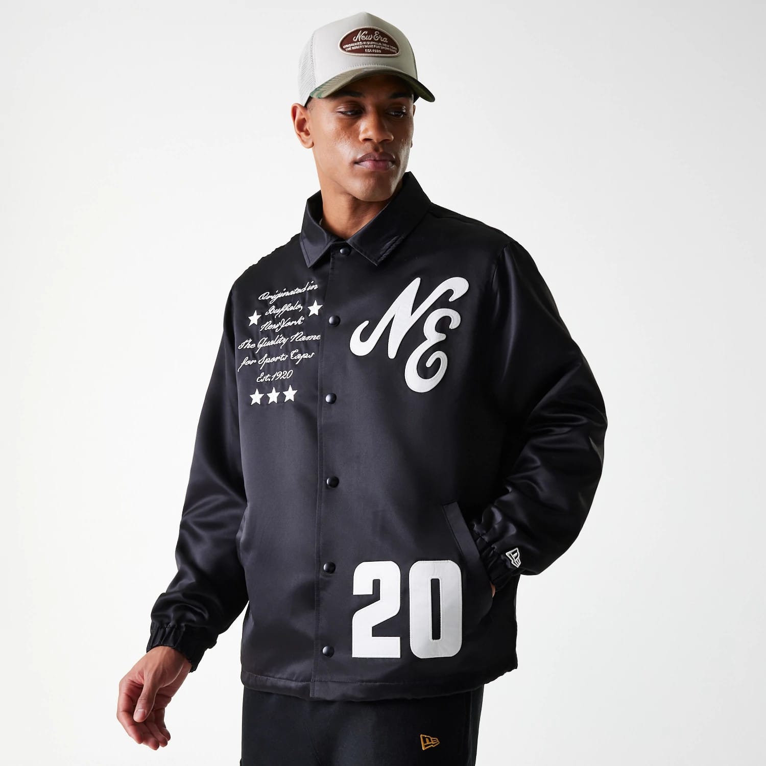 New Era Black Coaches Jacket-kentox