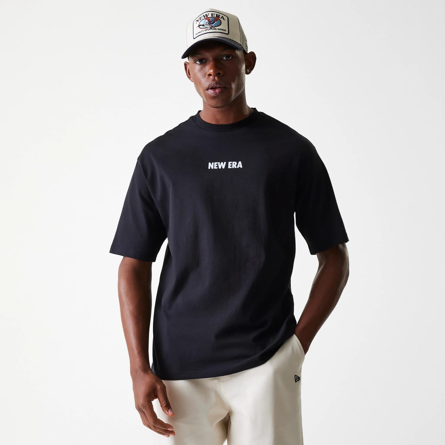 New Era Graphic Black Oversized T-Shirt-kentox