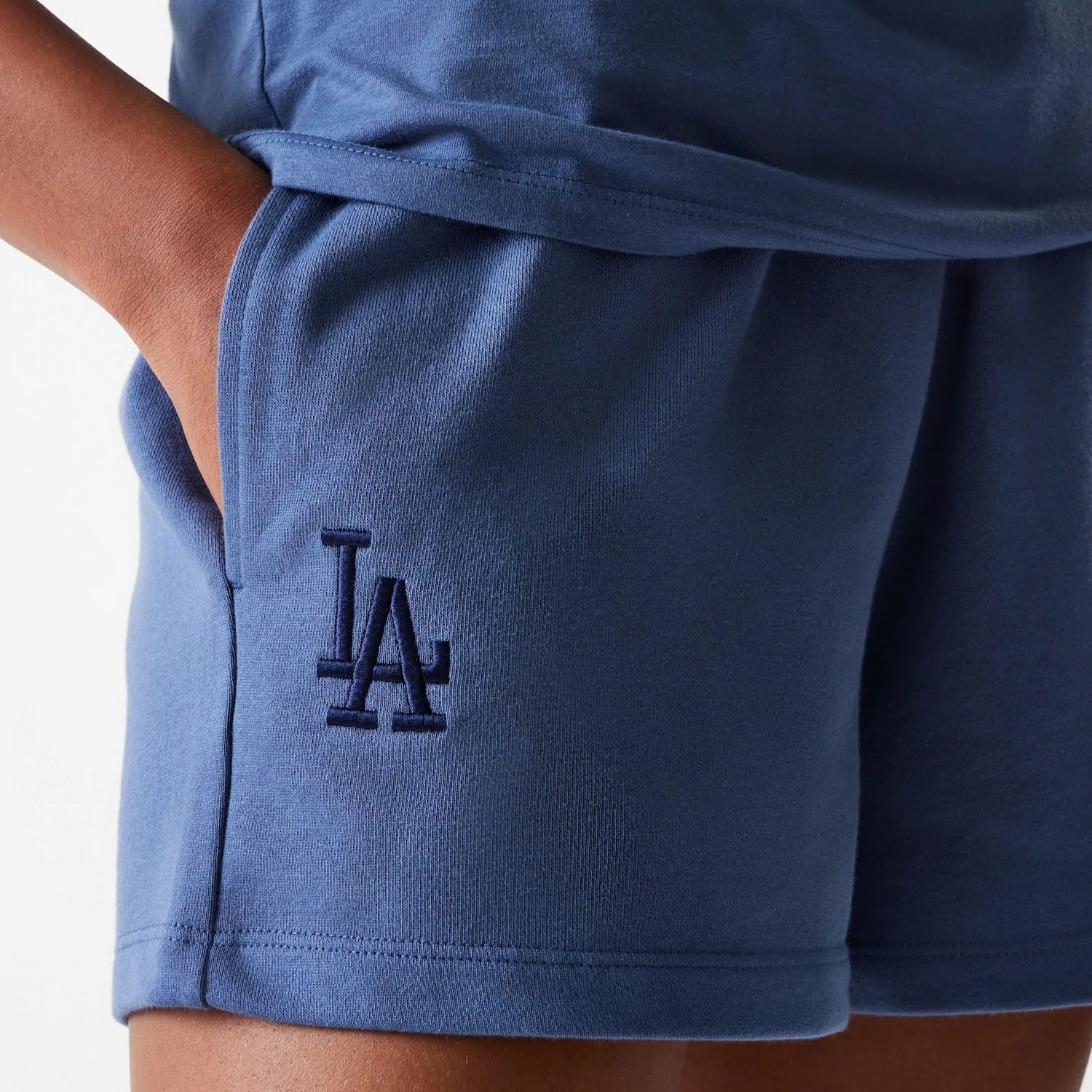 LA Dodgers Womens MLB Midi League Essential Dark Blue Shorts-kentox