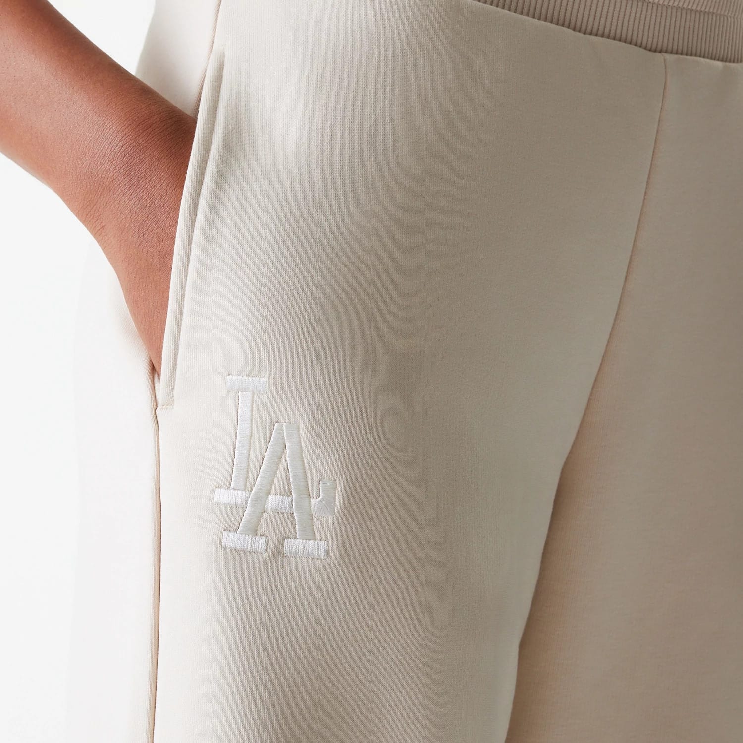 LA Dodgers Womens MLB Tonal Light Beige Straight Leg Joggers-kentox