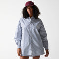 New York Yankees Womens MLB Stripe Dark Blue Long Sleeve Shirt-kentox