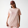 New York Yankees Womens MLB Tonal Graphic Pastel Pink Oversized T-Shirt-kentox