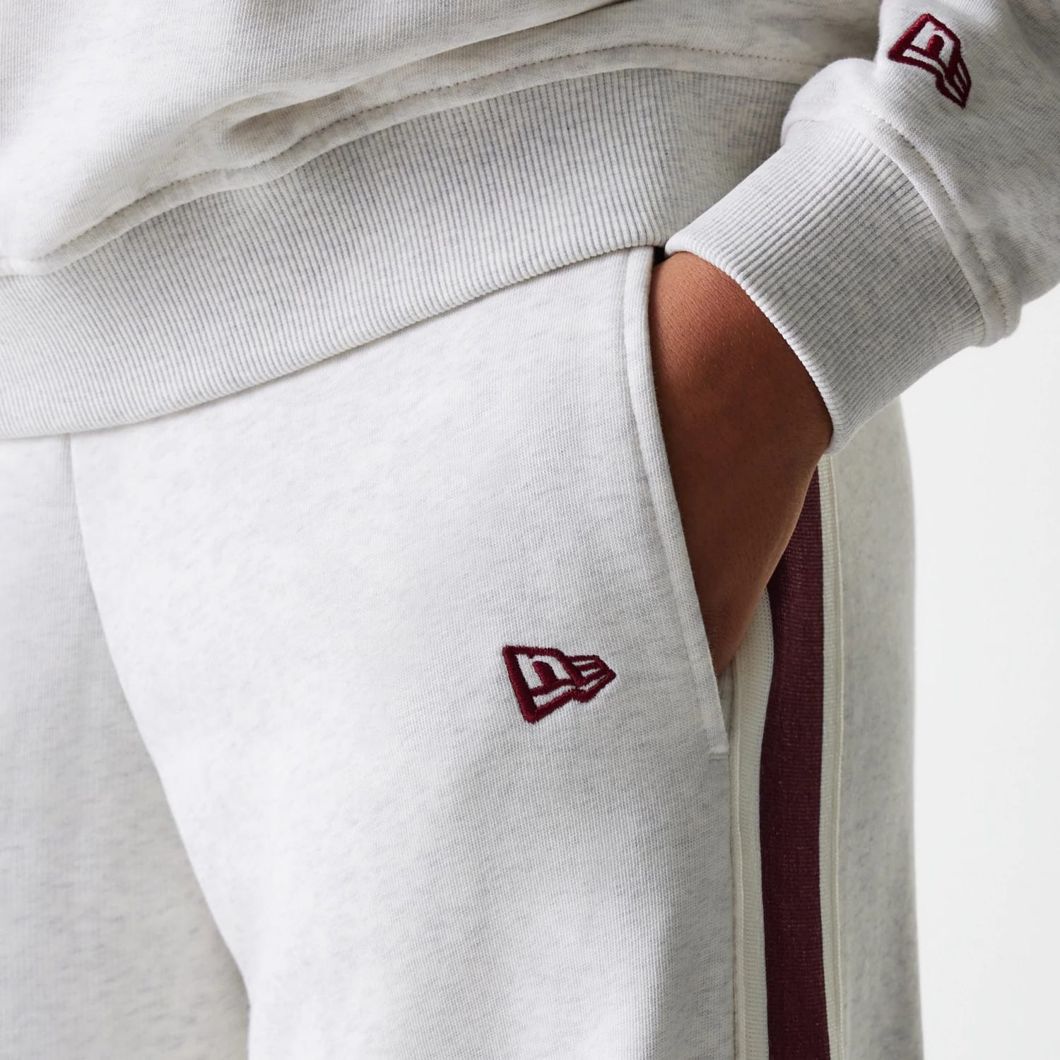 Womens New Era Pastel Grey Straight Leg Joggers-kentox