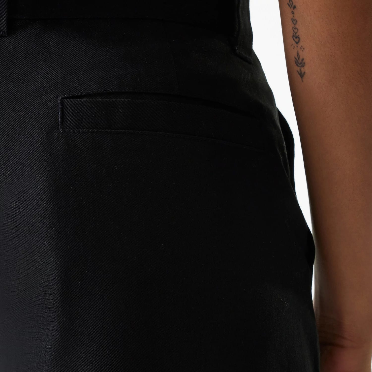 Womens New Era Black Wide Leg Chino Trousers-kentox