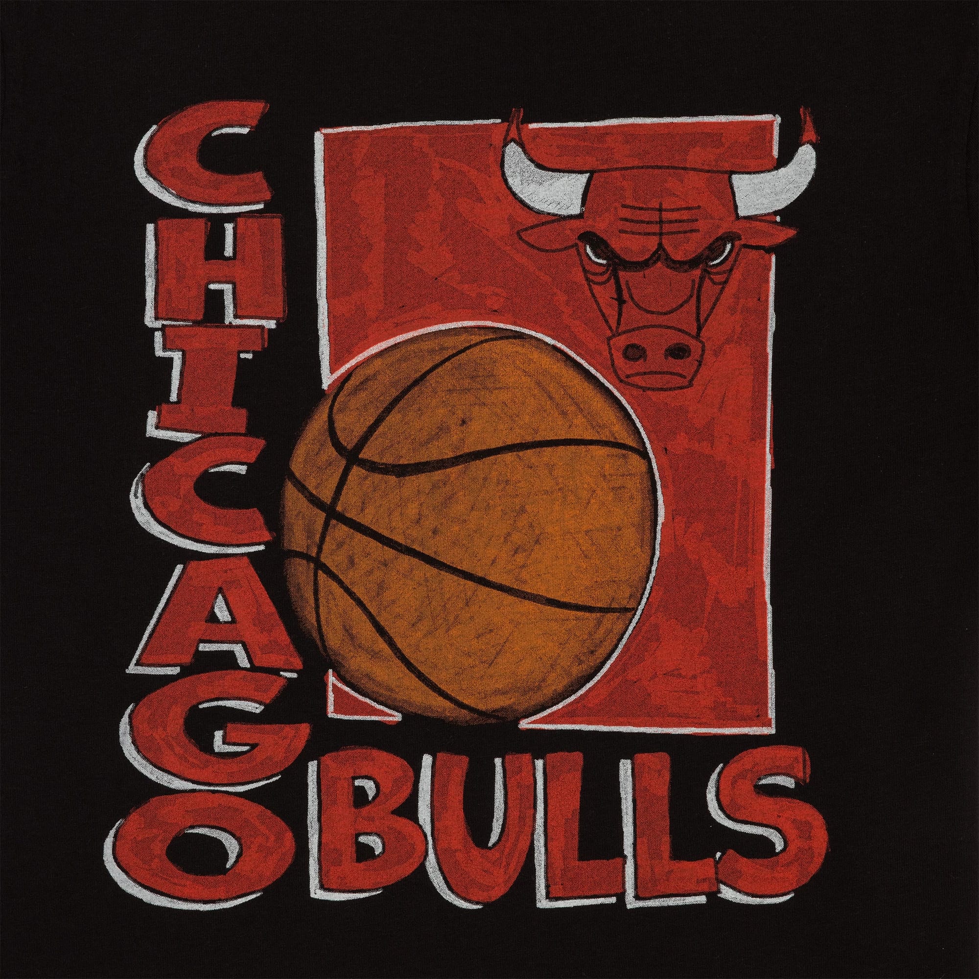Chicago Bulls NBA Wordmark Black T-Shirt-kentox
