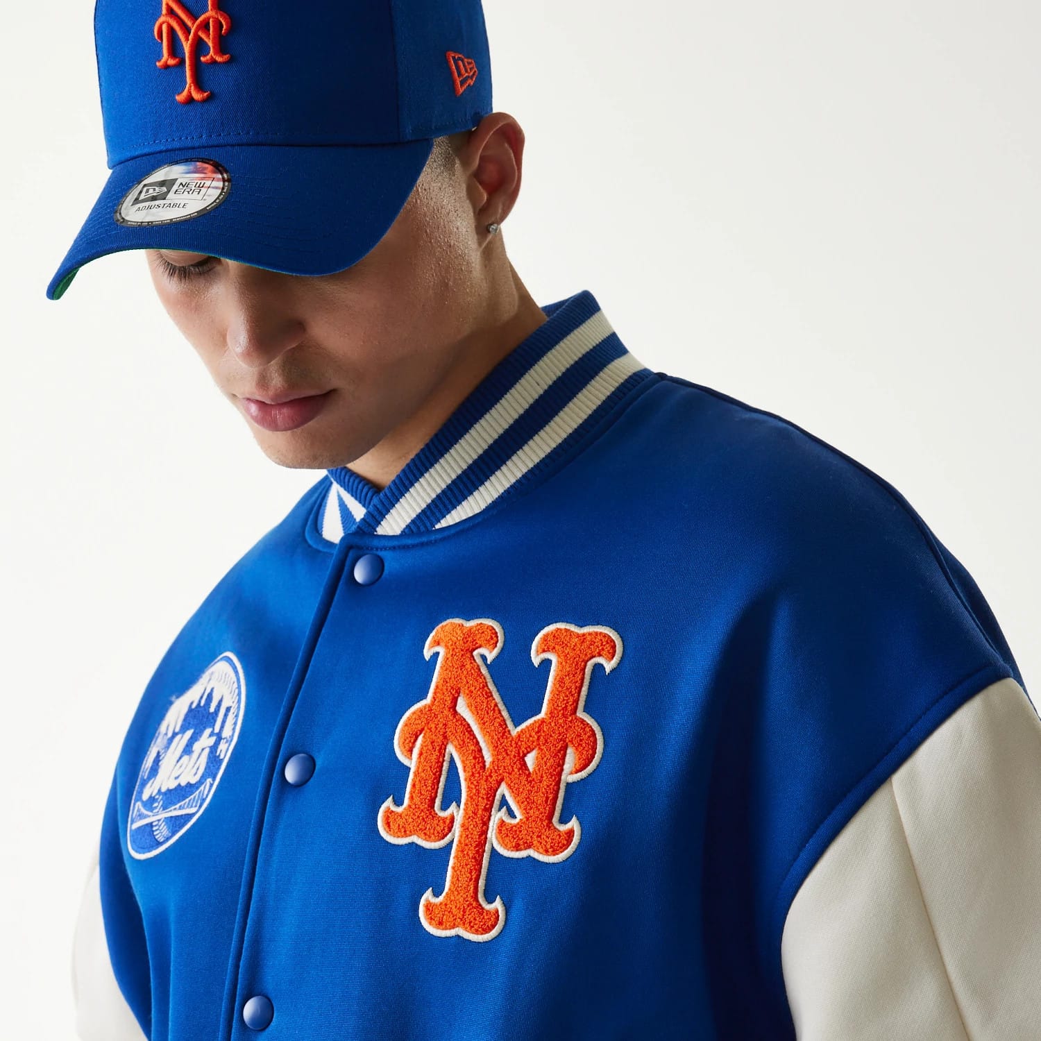 New York Mets MLB Jersey Blue Bomber Jacket-kentox