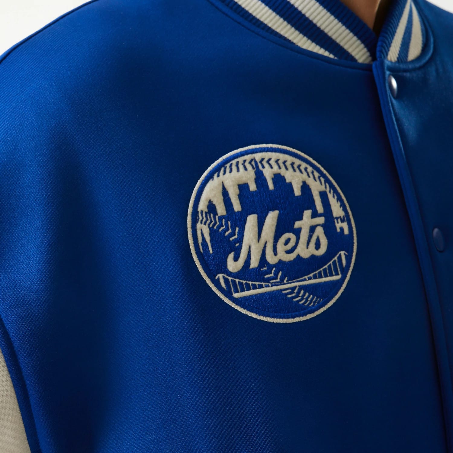 New York Mets MLB Jersey Blue Bomber Jacket-kentox