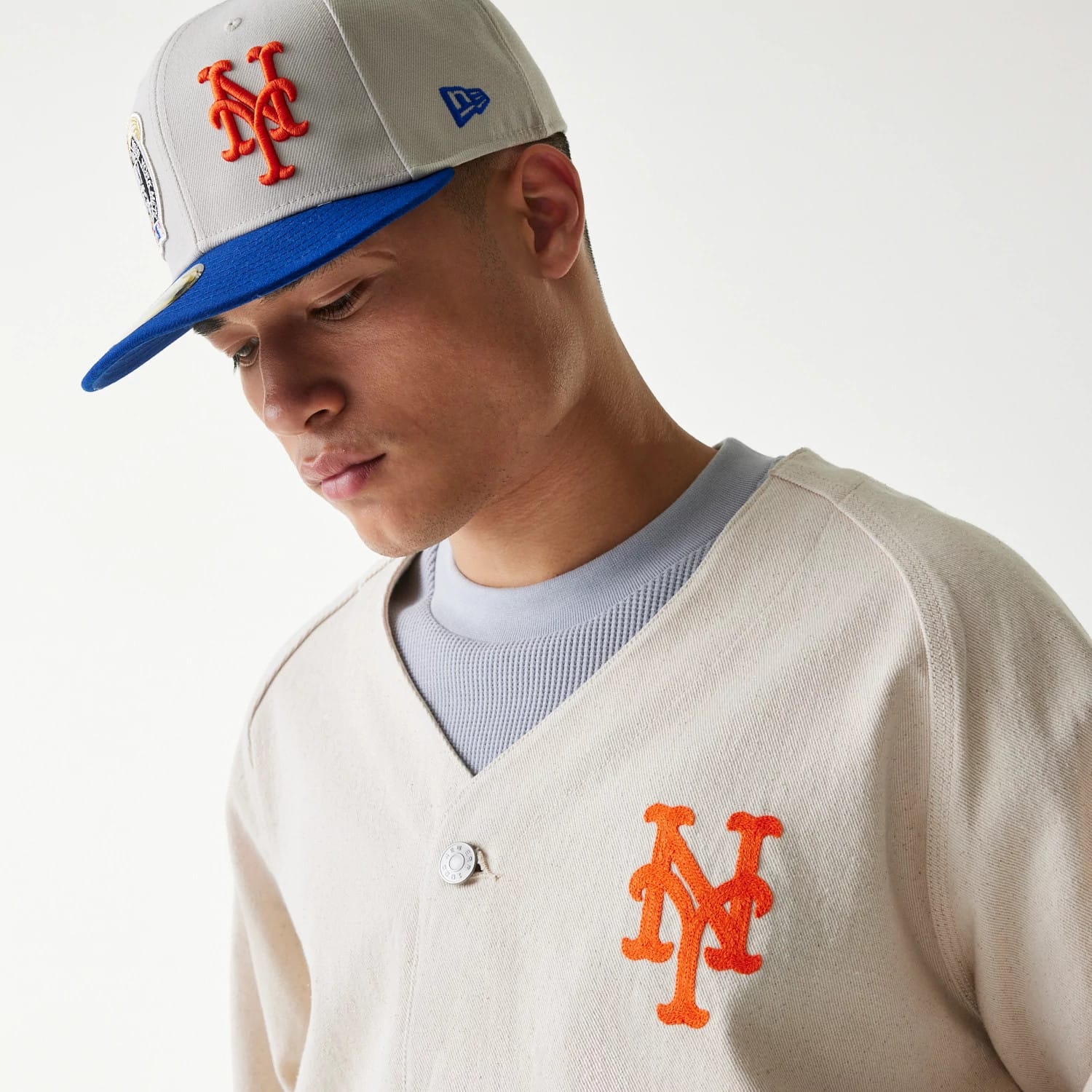 New York Mets MLB Cotton Open Cream Jacket-kentox