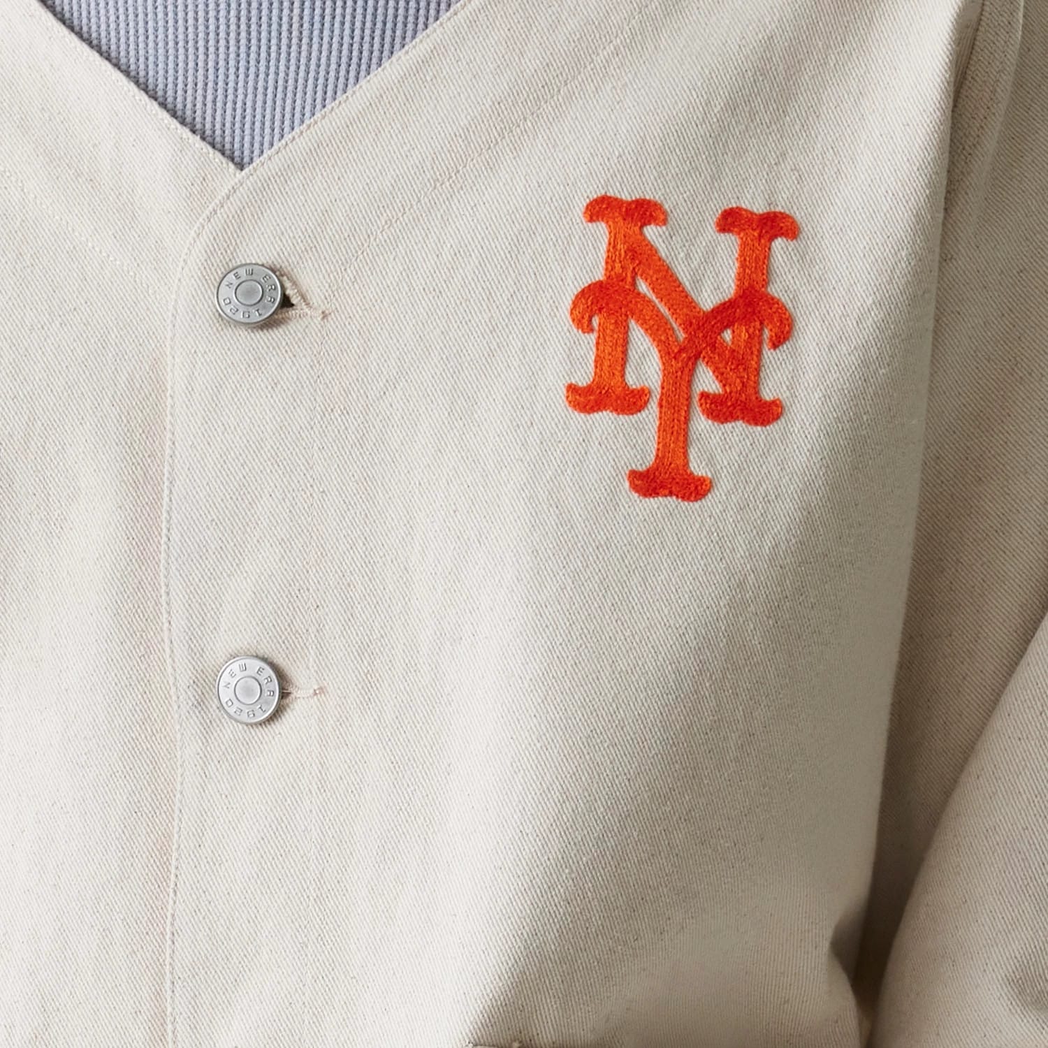 New York Mets MLB Cotton Open Cream Jacket-kentox
