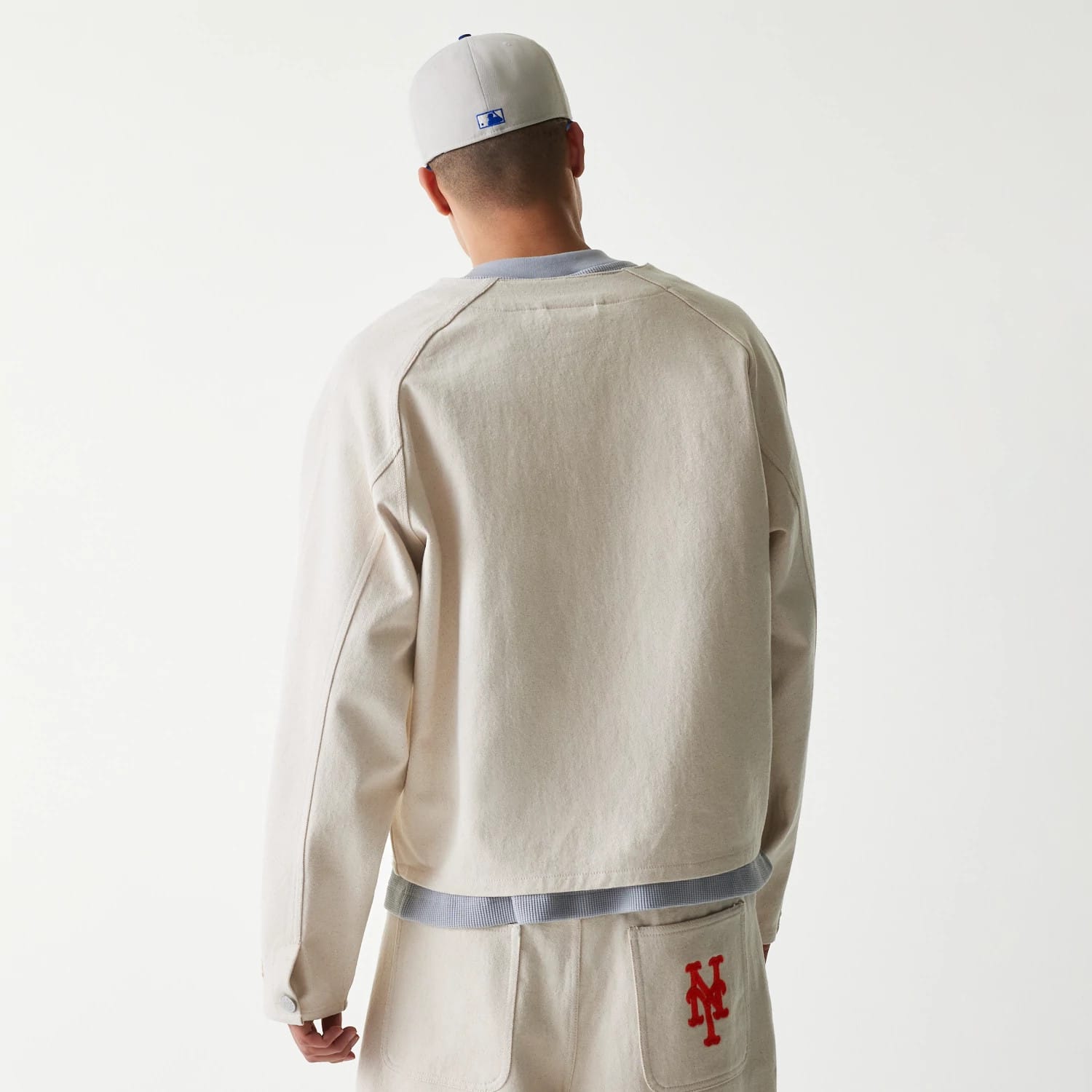 New York Mets MLB Cotton Open Cream Jacket-kentox